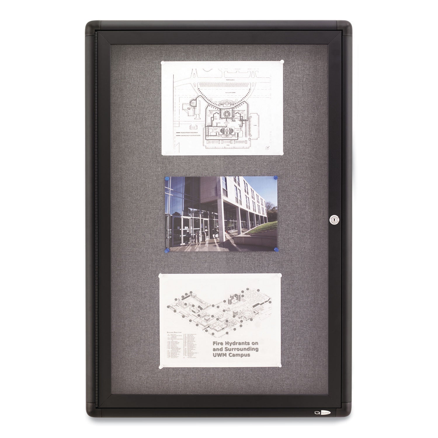 Quartet Enclosed Fabric Bulletin Board | One Door
