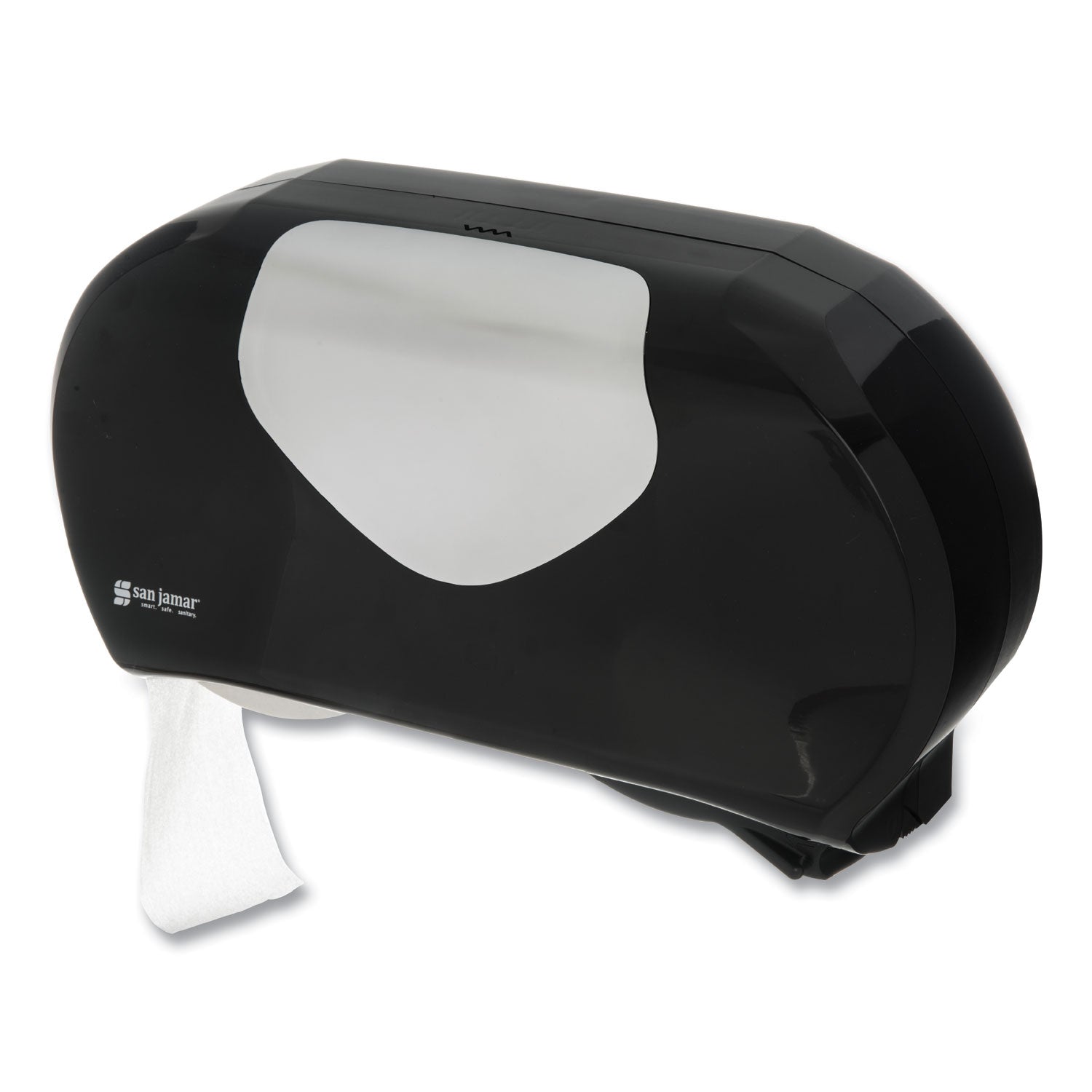 San Jamar® Twin 9" Jumbo Bath Tissue Dispenser, Summit, 20.07 x 5.88 x 11.9, Black/Faux Stainless Steel - Bloom Skins