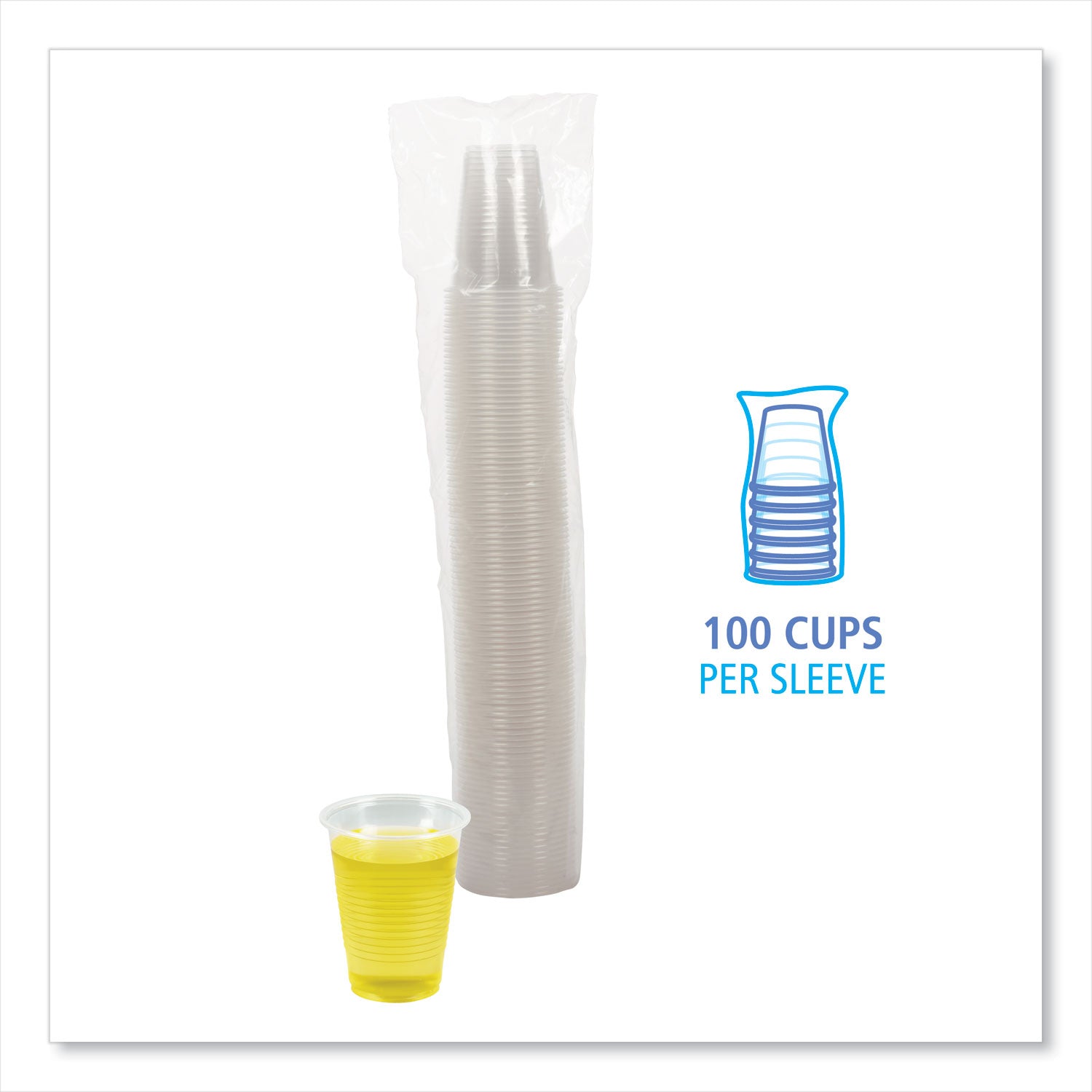 Boardwalk® Translucent Plastic Cold Cups, 7 oz, 100/Pack