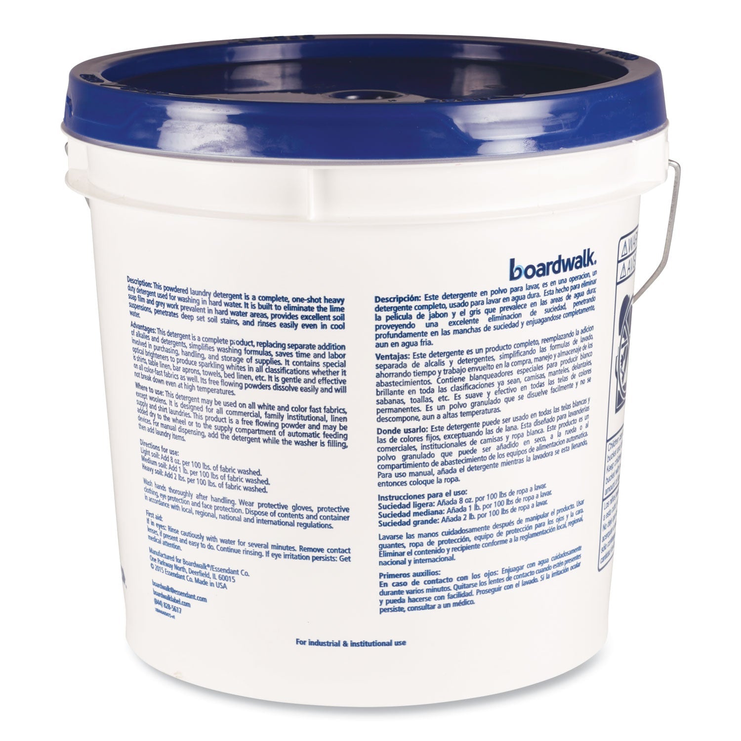 Boardwalk® Low Suds Industrial Powder Laundry Detergent, Fresh Lemon Scent, 40 Lb Pail