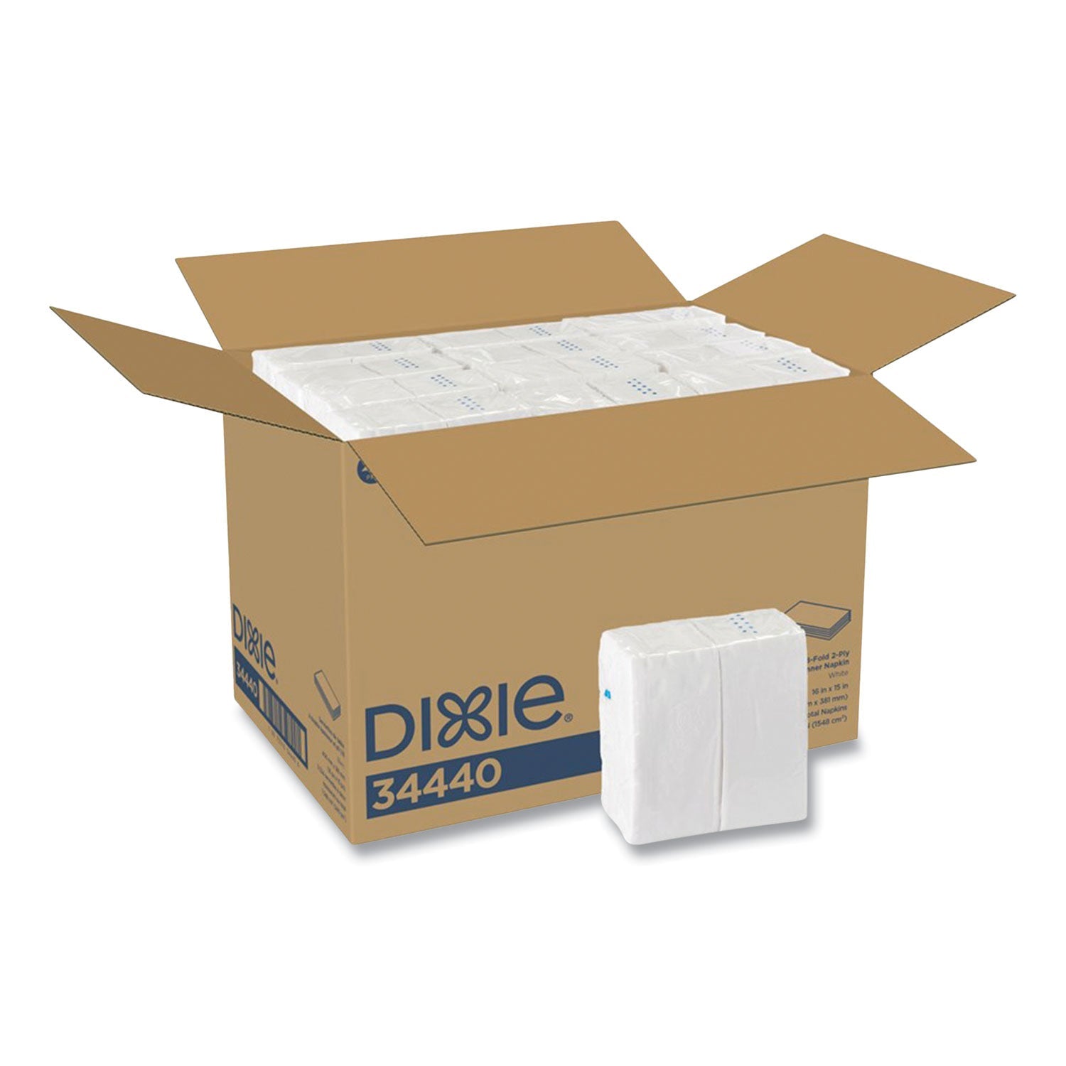 Dixie® 1/8-Fold Dinner Napkin, 2-Ply, 16 X 15, White, 3,024/carton
