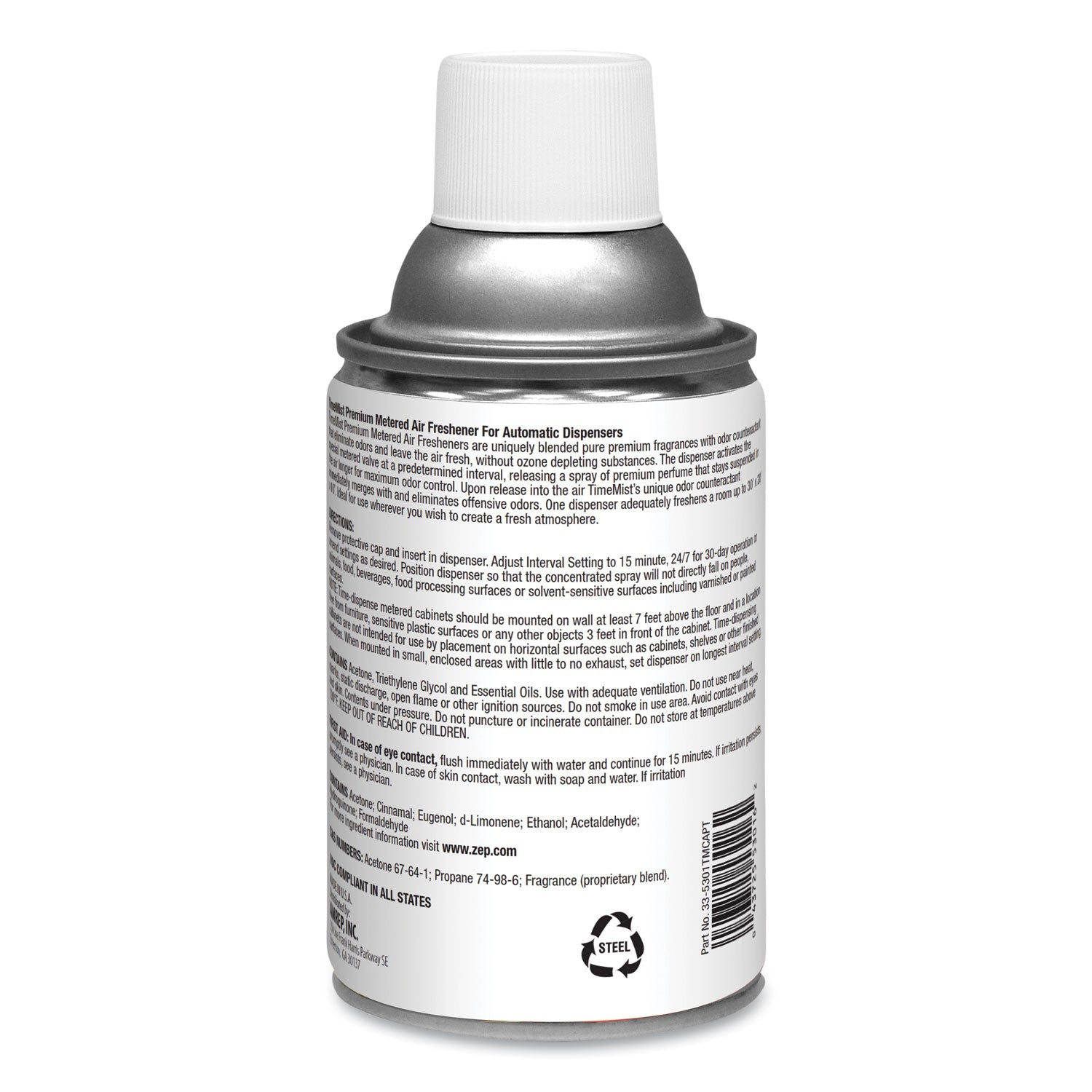TimeMist® Premium Metered Air Freshener Refill, Cinnamon, 7.1 oz Aerosol Spray, 12/Carton