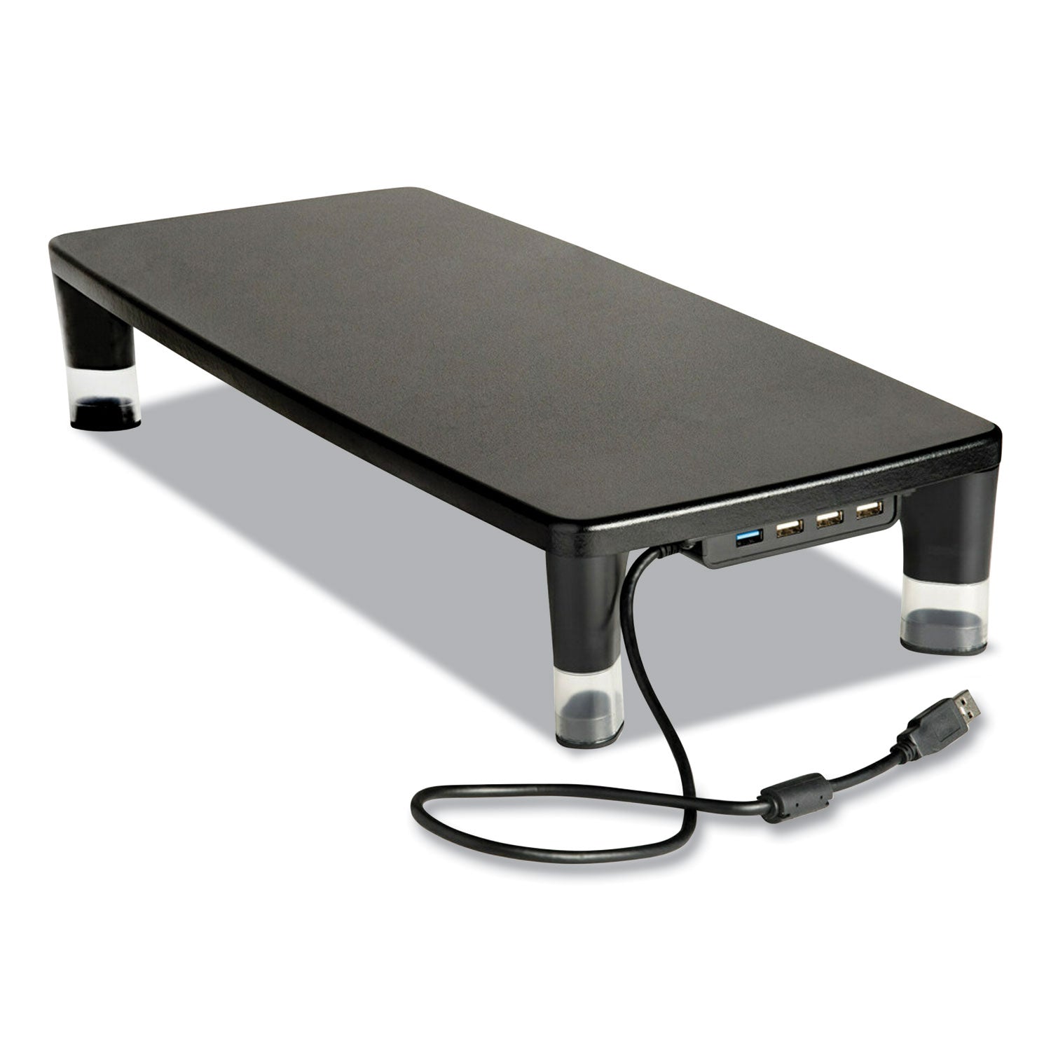 3M™ Monitor Stand Ms100b, 21.6 X 9.4 X 2.7 To 3.9, Black/clear, Supports 33 Lb