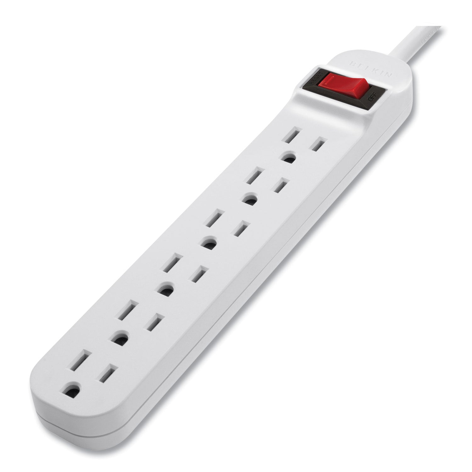 Belkin® Power Strip, 6 Outlets, 3 Ft Cord, White