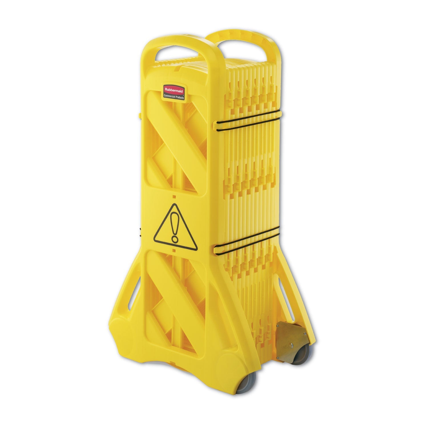 Rubbermaid® Commercial Portable Mobile Safety Barrier, Plastic, 13 ft x 40", Yellow