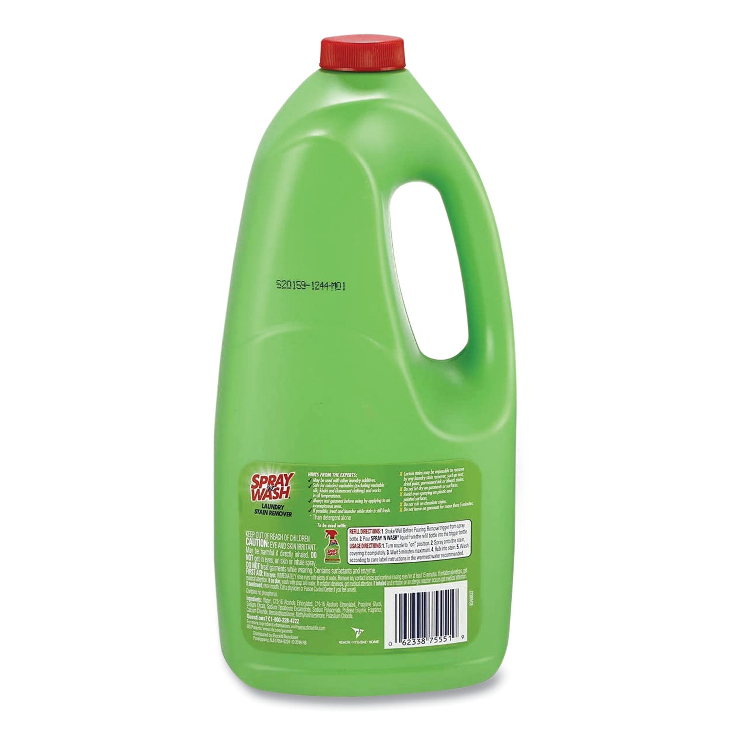 SPRAY €˜n WASH® Pre-Treat Refill, Liquid, 60 Oz Bottle, 6 Per Carton