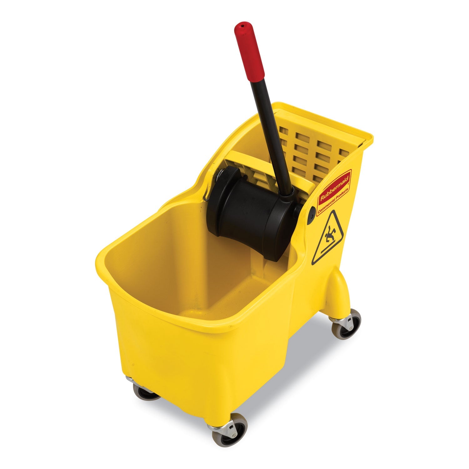 Rubbermaid® Commercial Tandem 31-Quart Bucket/Wringer Combo, Reverse, Yellow