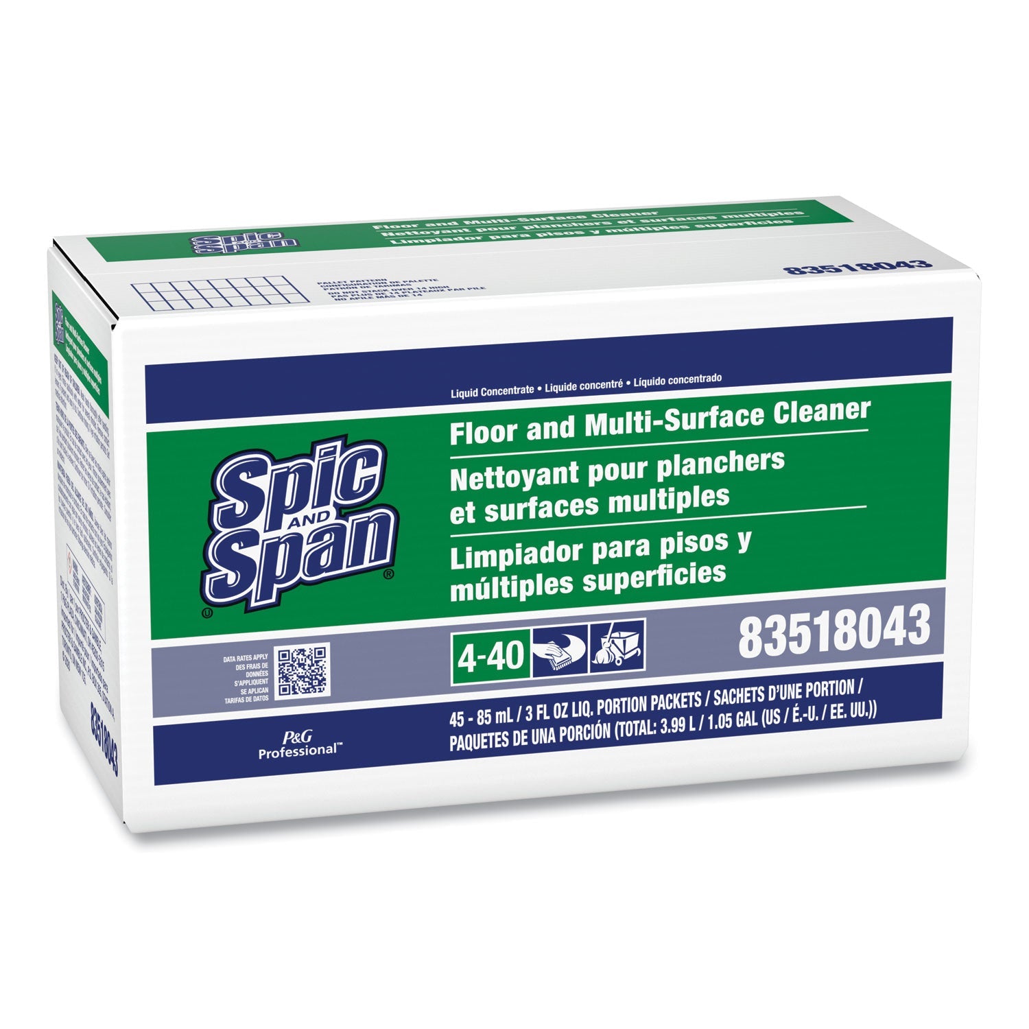 Spic and Span® Liquid Floor Cleaner, 3 Oz Packet, 45/carton