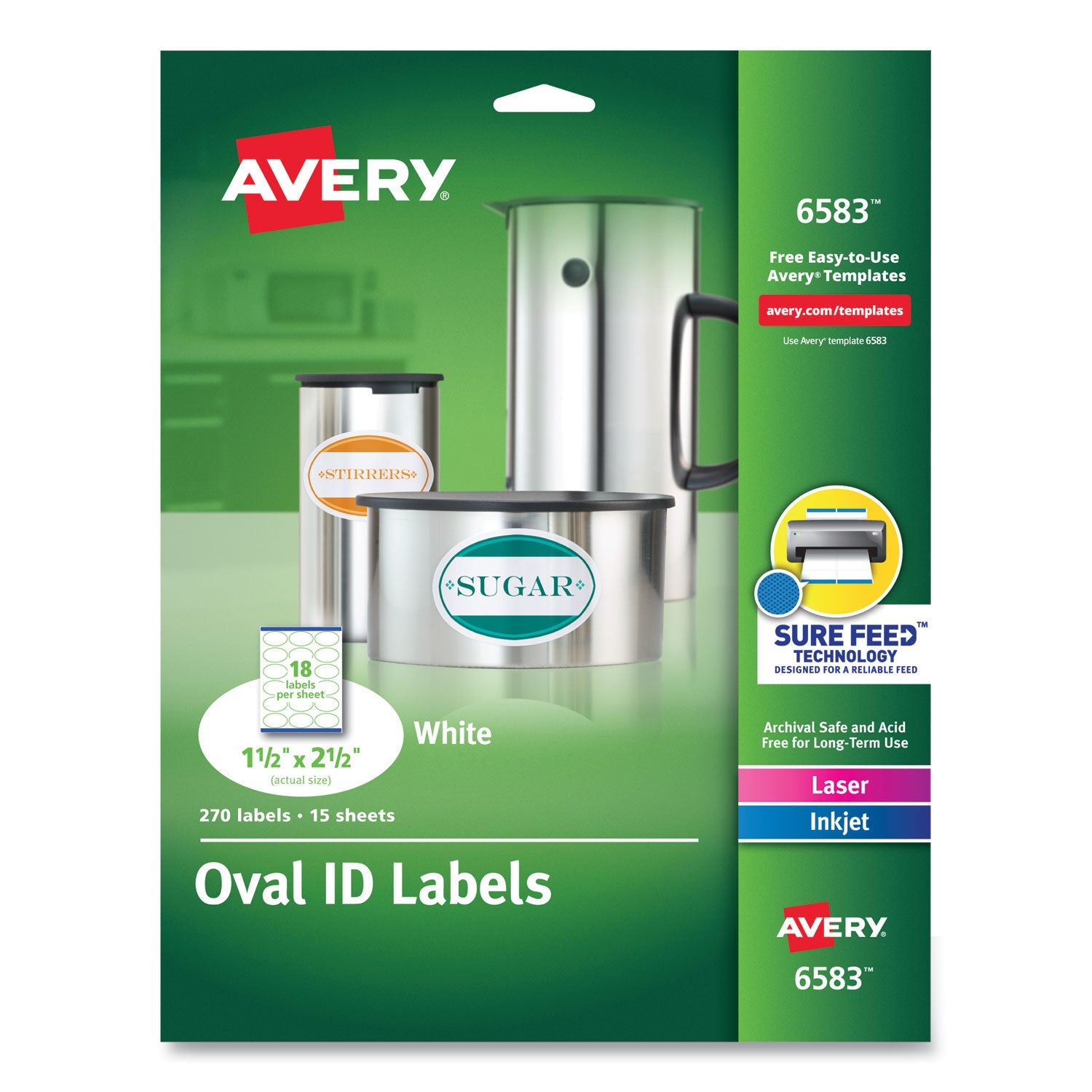 Oval Print-To-The-Edge Labels | 1.5 X 2.5
