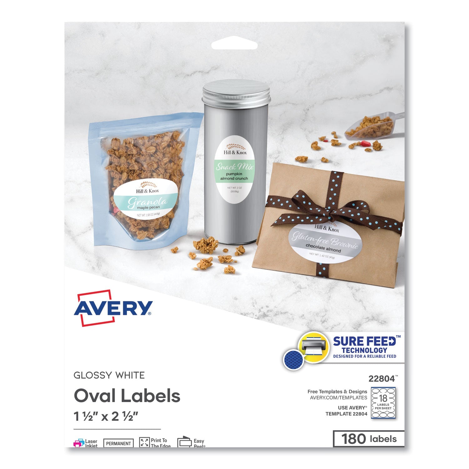 Oval Labels | Glossy White | 180/Pack