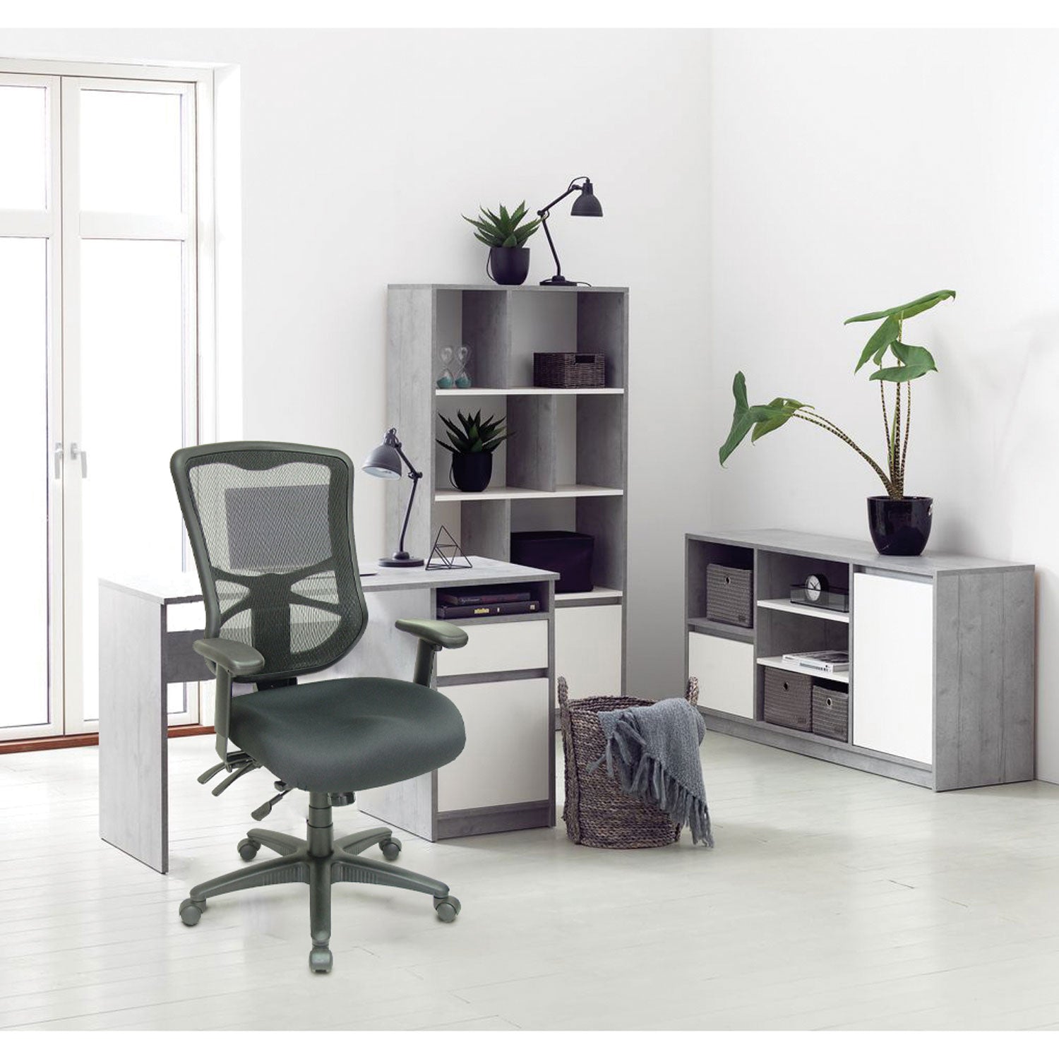 Alera® Alera Elusion Series Mesh High-Back Multifunction Chair, Supports Up To 275 Lb, 17.2" To 20.6" Seat Height, Black