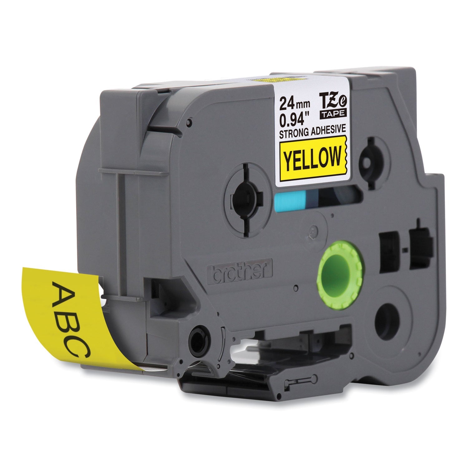 Brother P-Touch® Tze Extra-Strength Adhesive Laminated Labeling Tape, 0.94" X 26.2 Ft, Black On Yellow