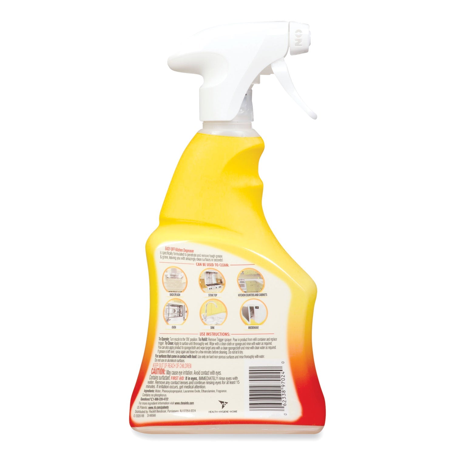 EASY-OFF® Kitchen Degreaser, Lemon Scent, 16 Oz Spray Bottle, 6/carton