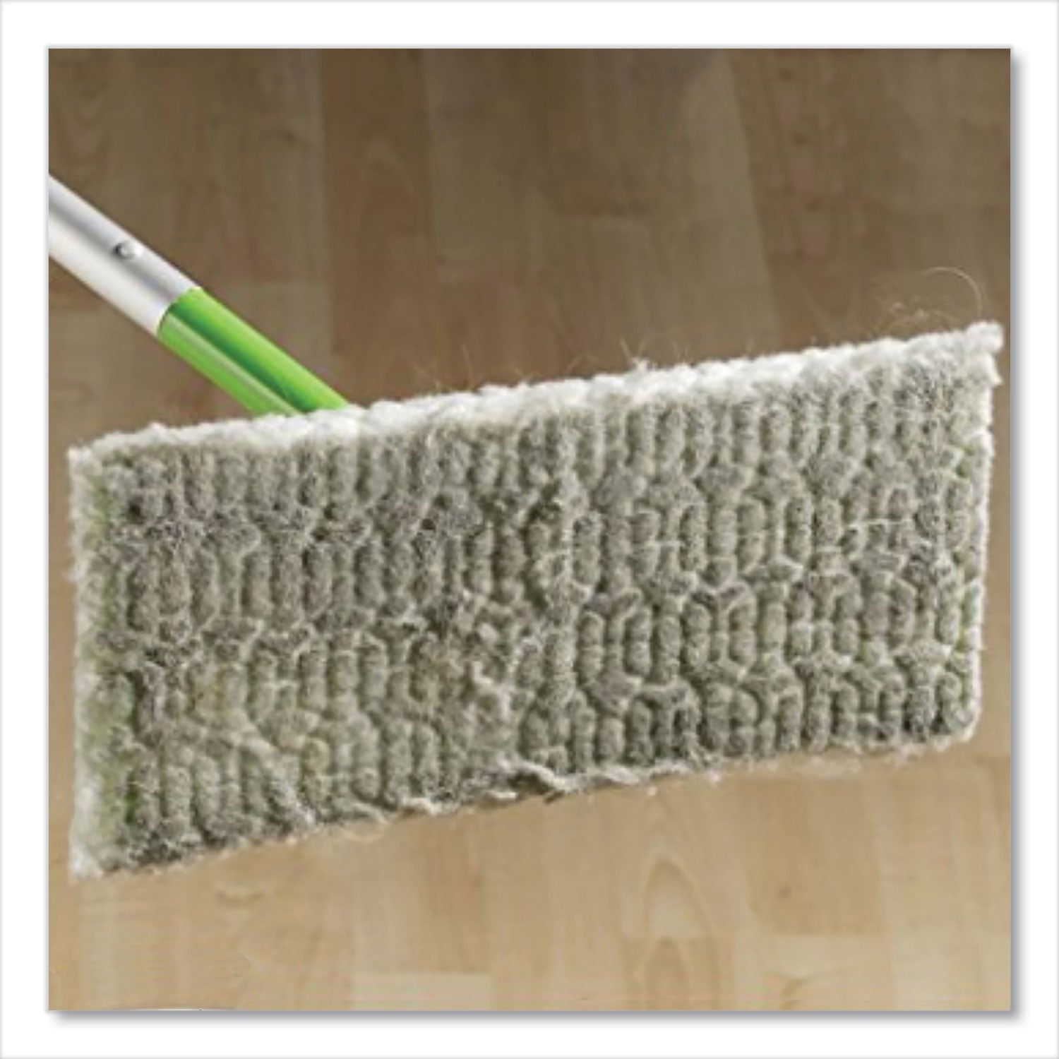 Swiffer® Sweeper Mop, 10 X 4.8 White Cloth Head, 46" Green/silver Aluminum/plastic Handle