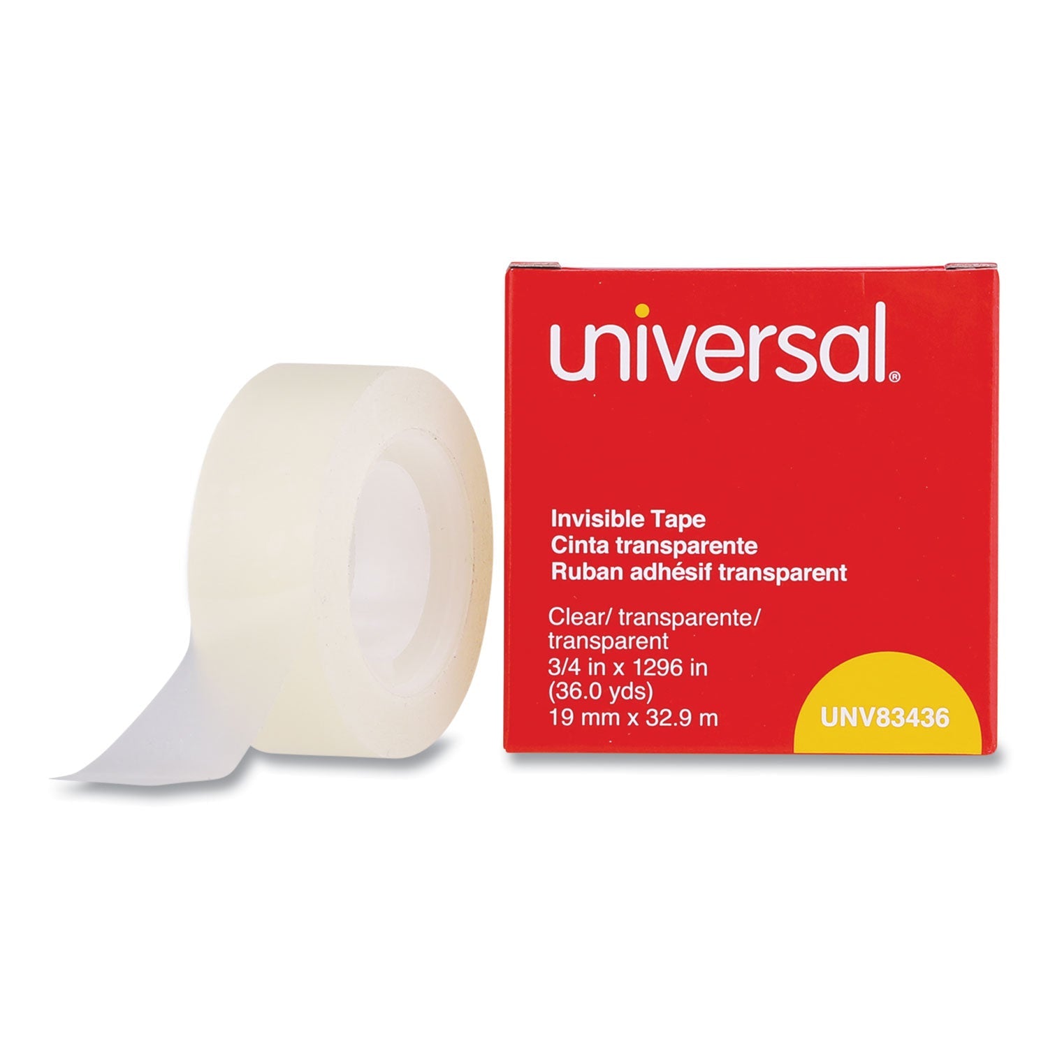 Invisible Tape | 1" Core, 0.75"x36 Yds | Clear