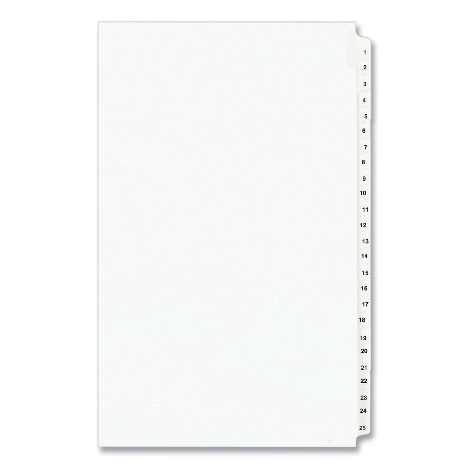 Preprinted Legal Exhibit Side Tab Dividers | 25-Tab
