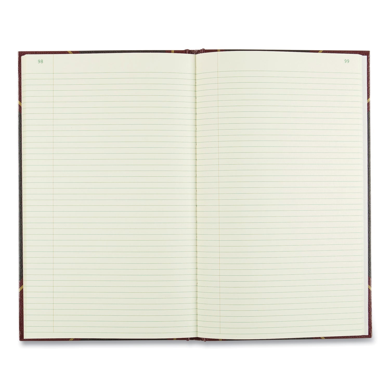 National® Texthide Record Book, 1-Subject, Medium/College Rule, Black/Burgundy Cover, (500) 14 x 8.5 Sheets