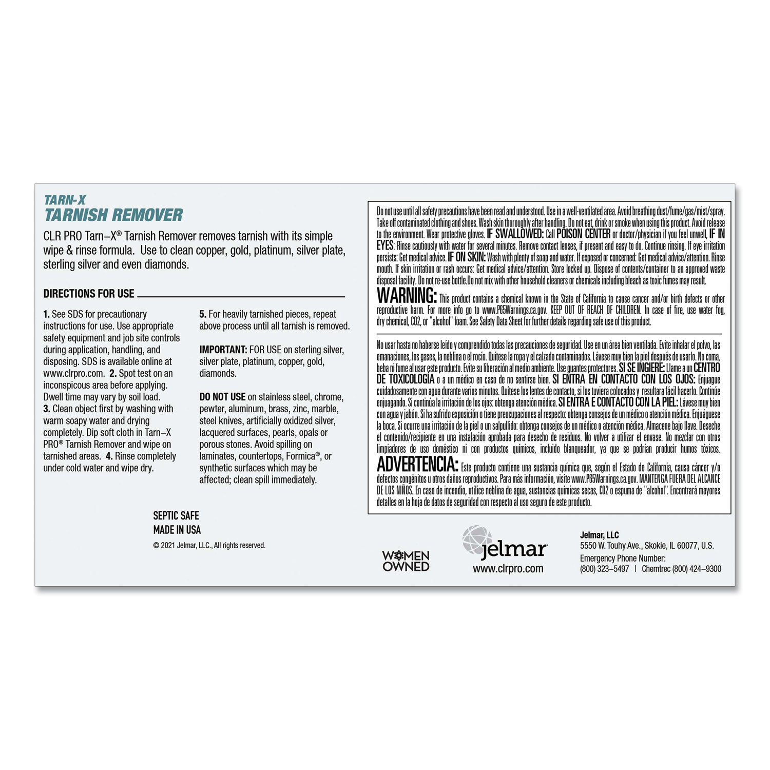 Tarn-X PRO® Tarnish Remover, 1 Gal Bottle