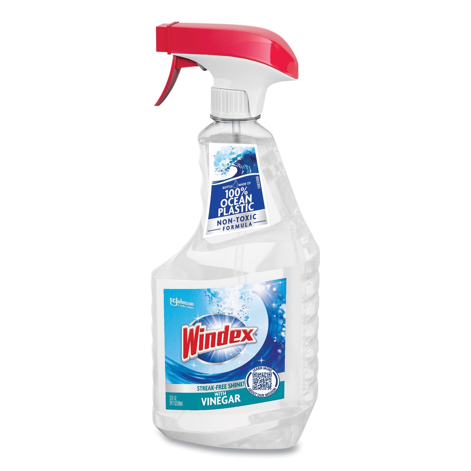 Windex® Multi-Surface Vinegar Cleaner, Fresh Clean Scent, 23 Oz Spray Bottle, 8/carton