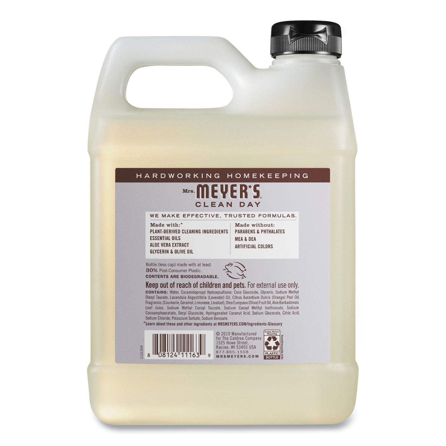 Mrs. Meyer's® Clean Day Liquid Hand Soap Refill, Lavender Scent, 33 oz, 6/Carton