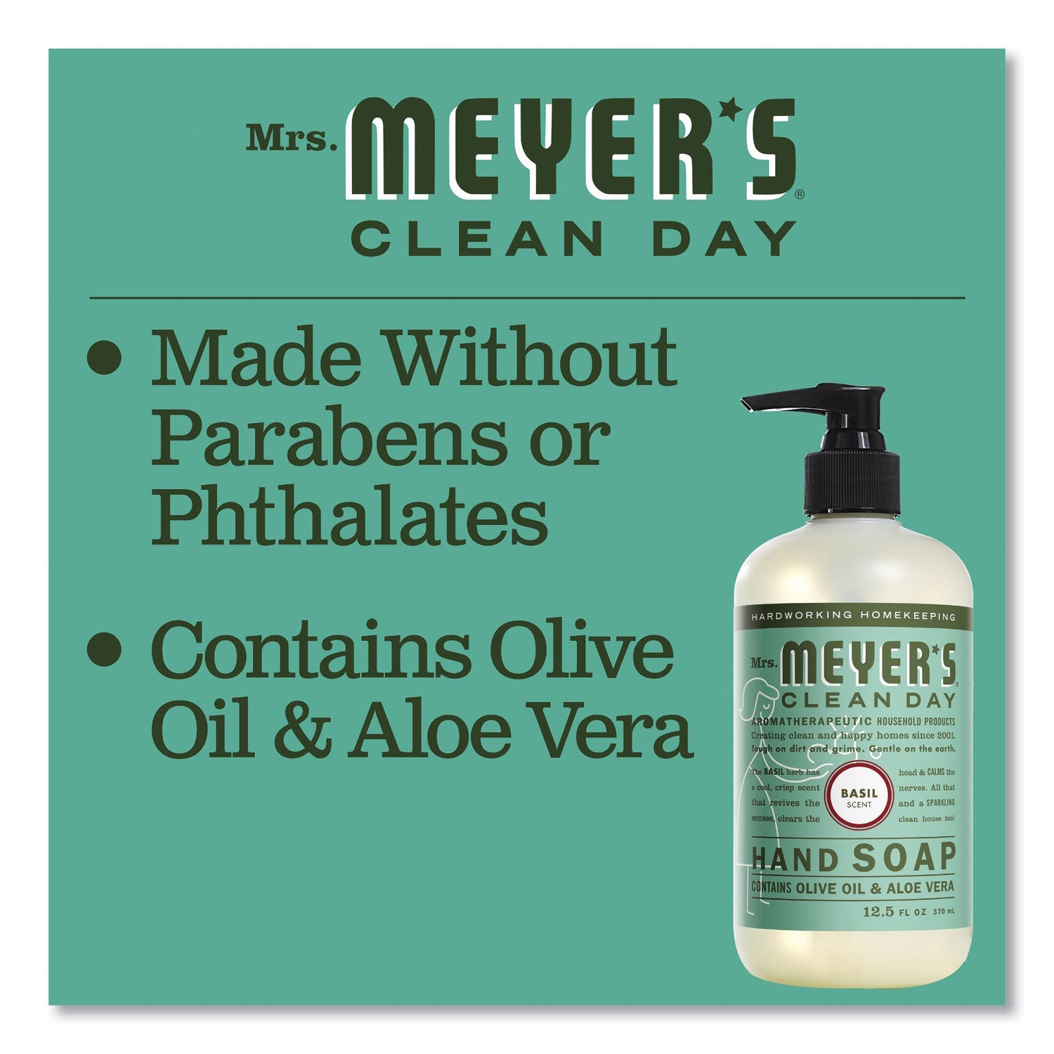 Mrs. Meyer's® Clean Day Liquid Hand Soap, Basil Scent, 12.5 oz