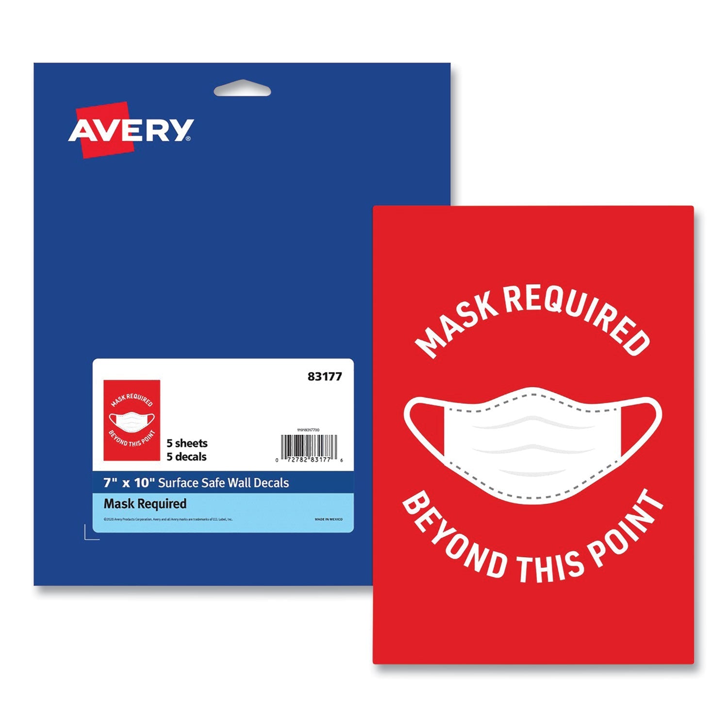 Surface Safe Wall Decals | Mask Required | 5-Pack