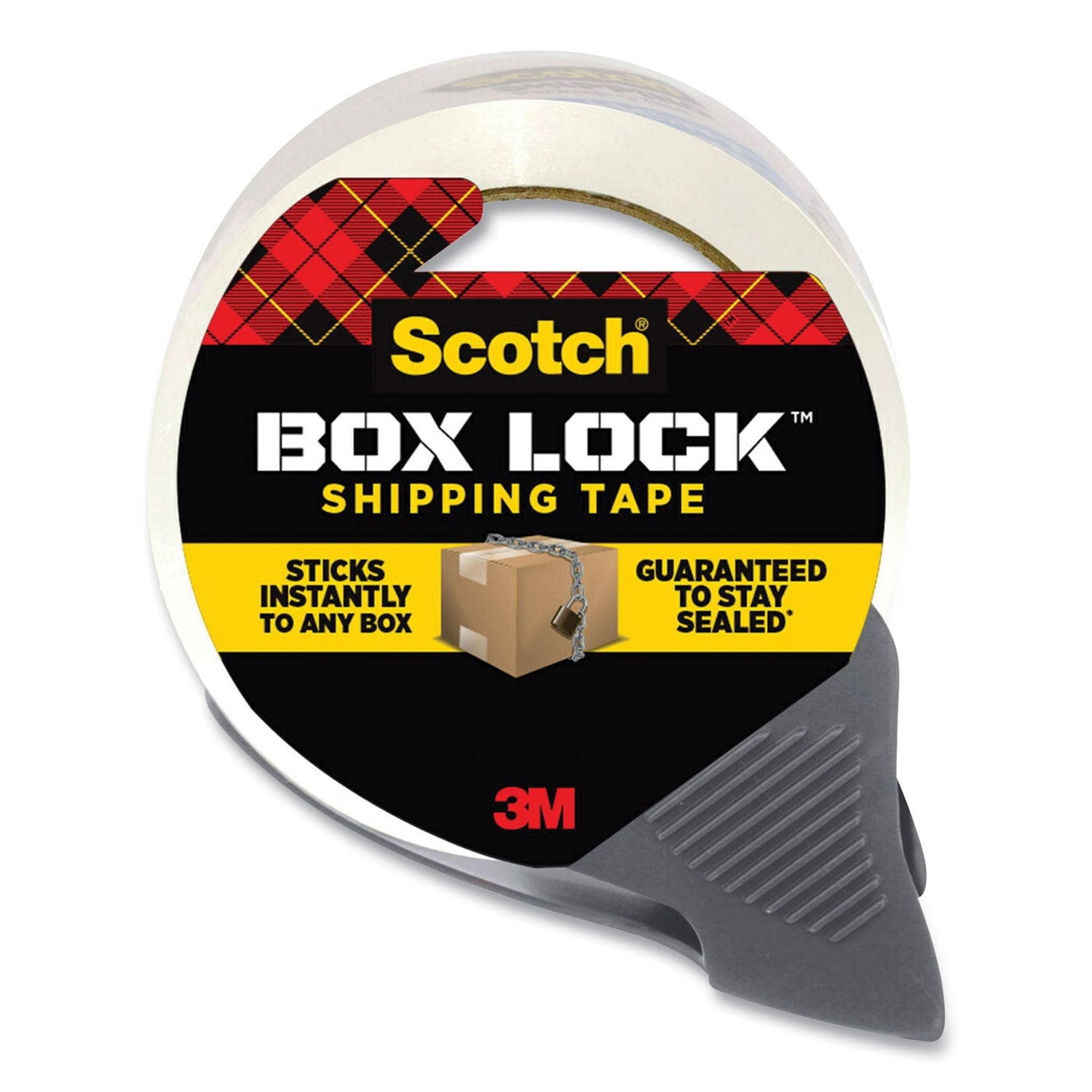 Scotch® Box Lock Shipping Packaging Tape With Refillable Dispenser, 3" Core, 1.88" X 54.6 Yds, Clear