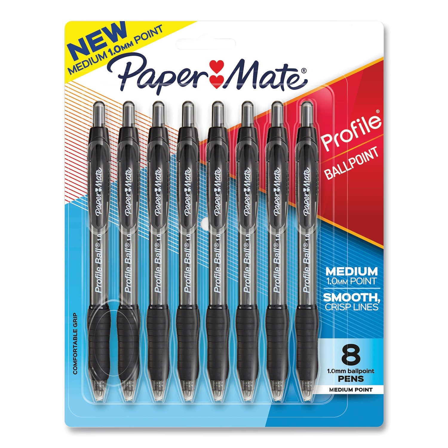 Paper Mate Profile Ballpoint Pen | Black 8-Pack