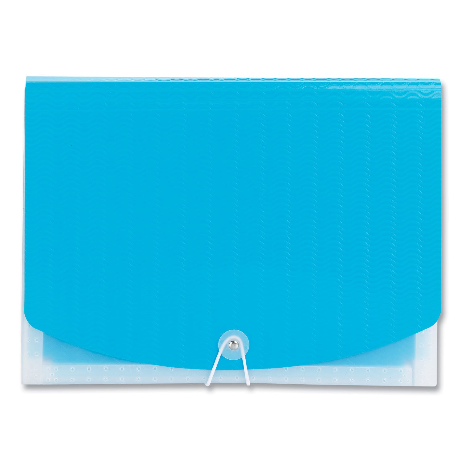 Smead Poly Expanding Folders, 12 Sections, Cord/Hook Closure, 1/6-Cut Tabs, Letter Size, Teal/Clear