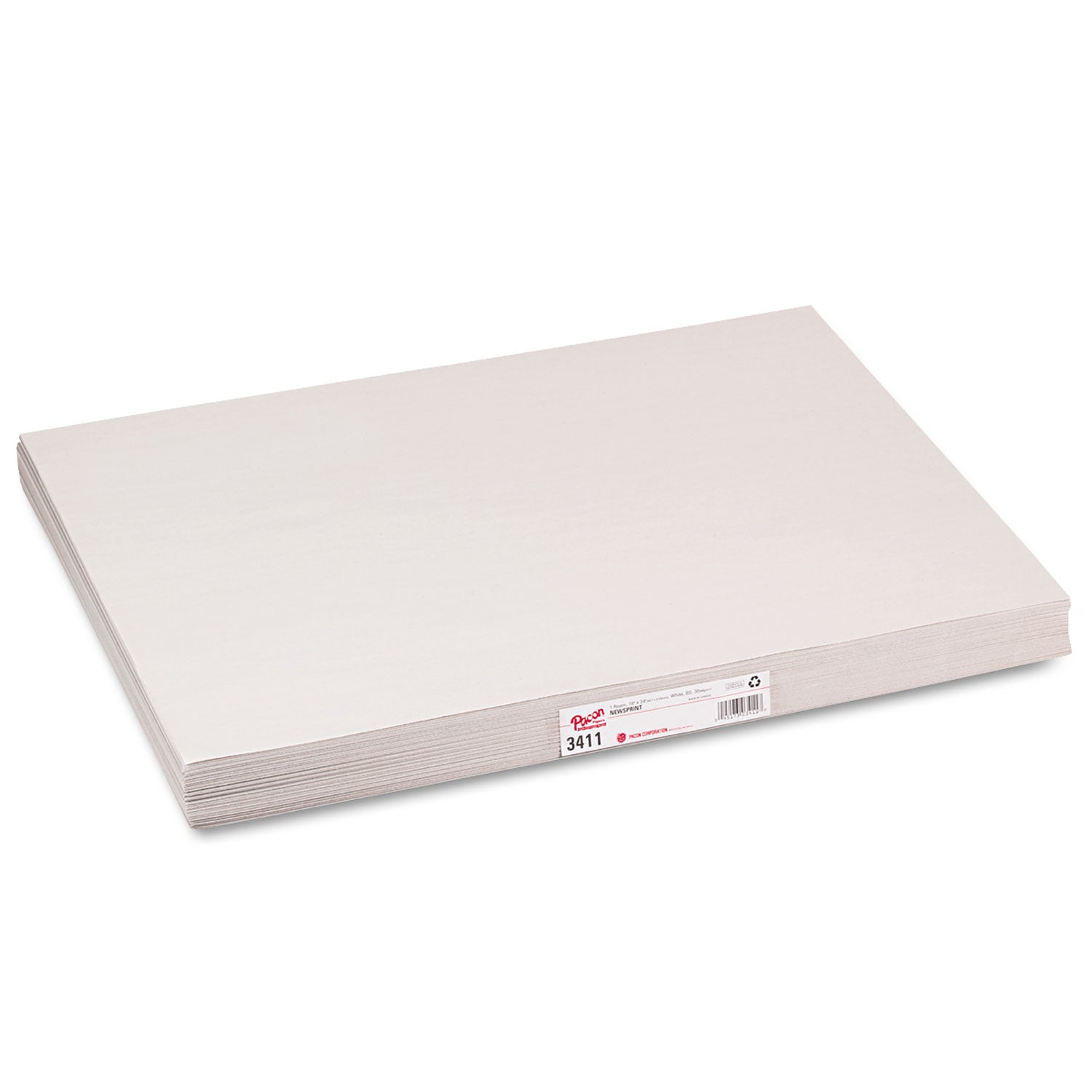 Pacon® White Newsprint, 30 lb Newsprint Weight, 18 x 24, White, 500/Pack