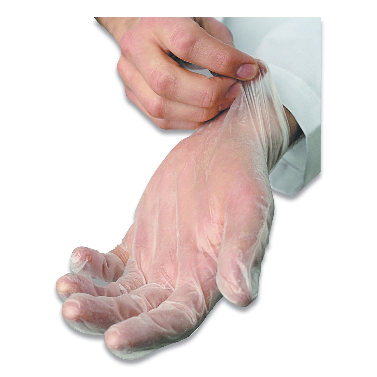 AMBITEX® V5101 Series Latex-Free Powdered Vinyl Gloves, 3 Mil, Small, Clear, 100/box