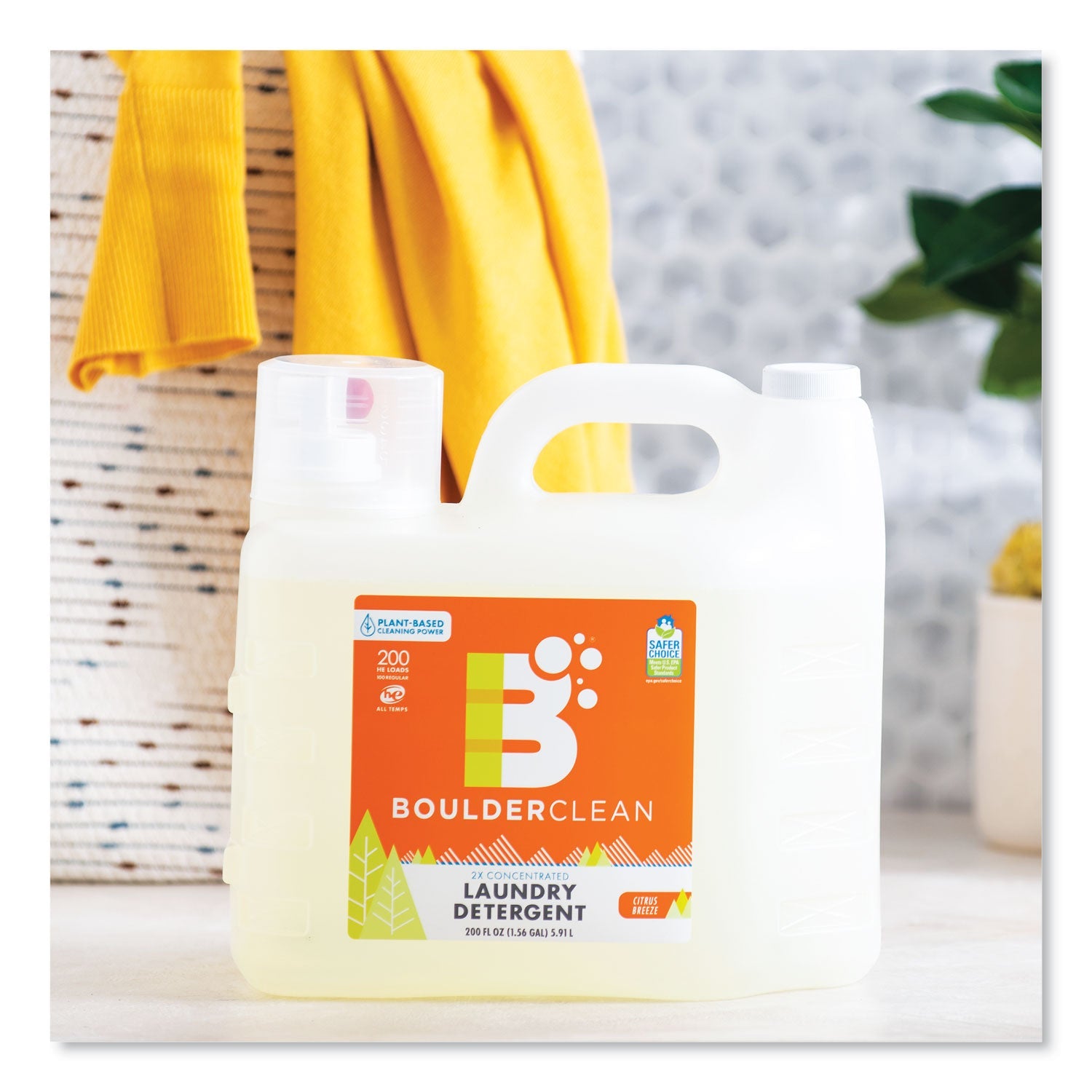 Boulder Clean Liquid Laundry Detergent, Citrus Breeze, 200 He Loads, 200 Oz Bottle