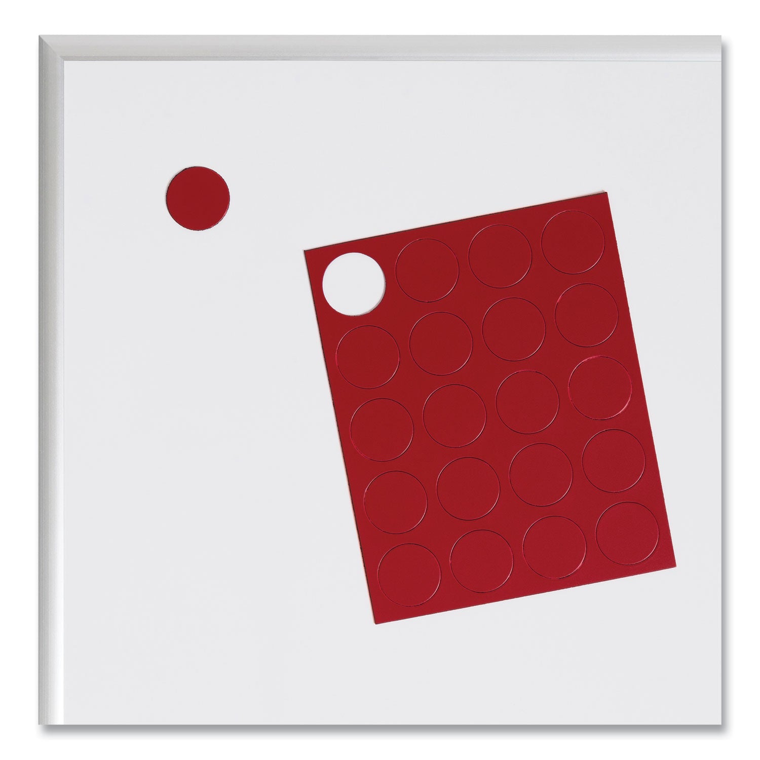 U Brands Heavy-Duty Board Magnets, Circles, Red, 0.75" Diameter, 20/Pack