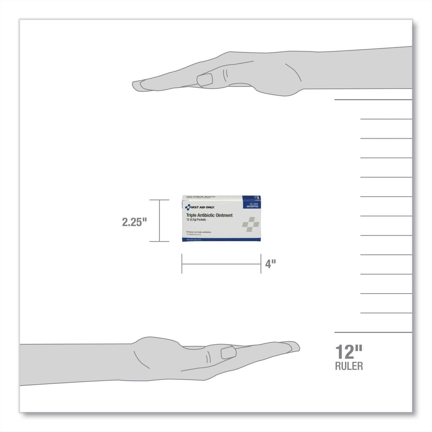 PhysiciansCare® by First Aid Only® First Aid Kit Refill Triple Antibiotic Ointment, Packet, 12/box