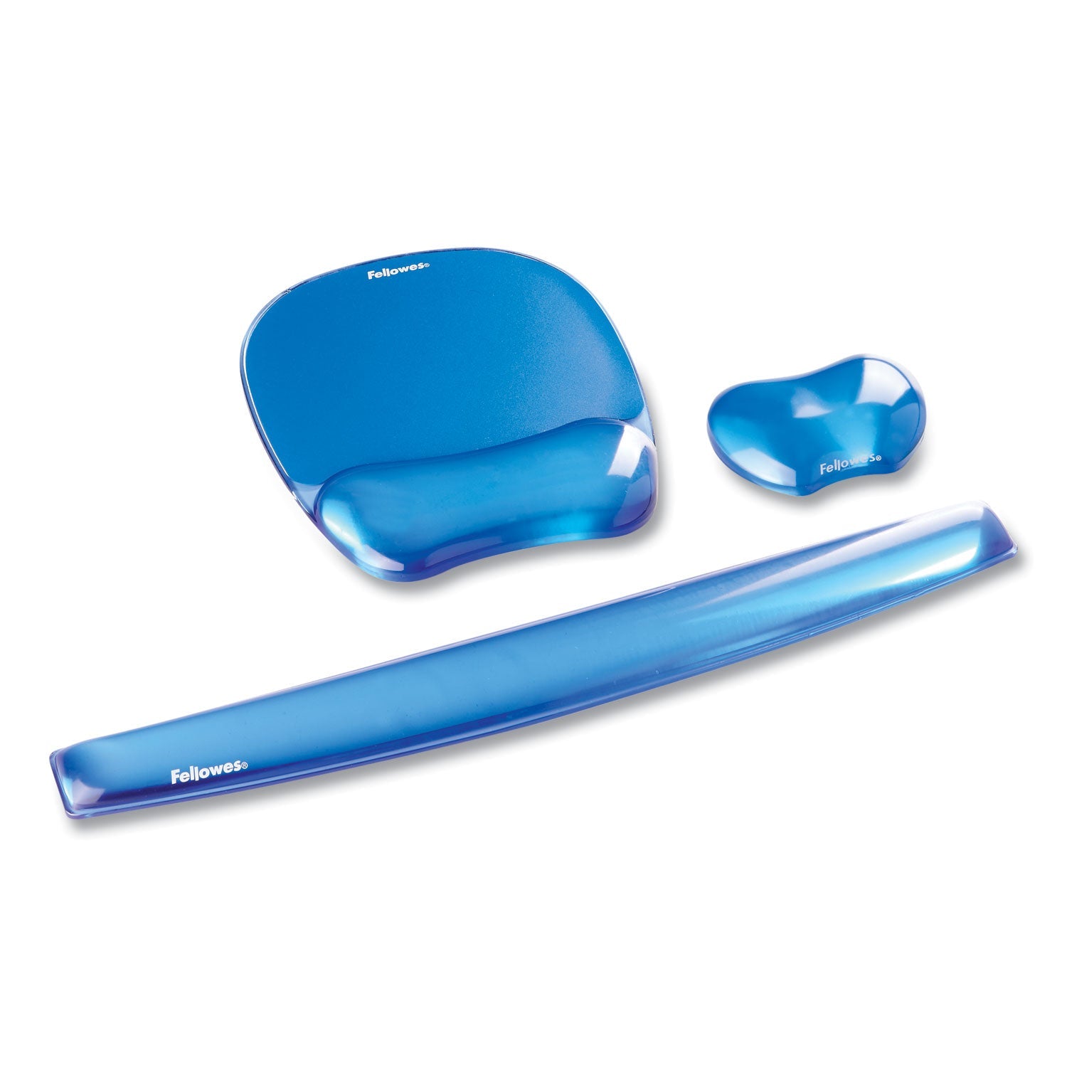 Fellowes® Gel Crystals Mouse Pad with Wrist Rest, 7.87 x 9.18, Blue