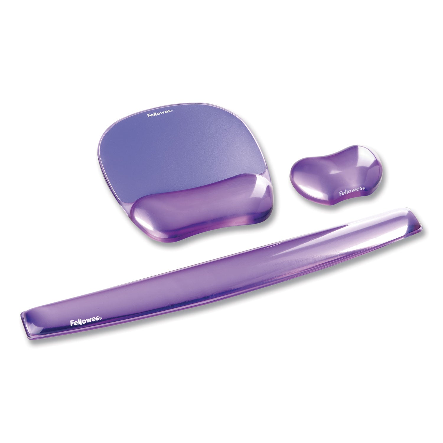 Fellowes® Gel Crystals Mouse Pad with Wrist Rest, 7.87 x 9.18, Purple