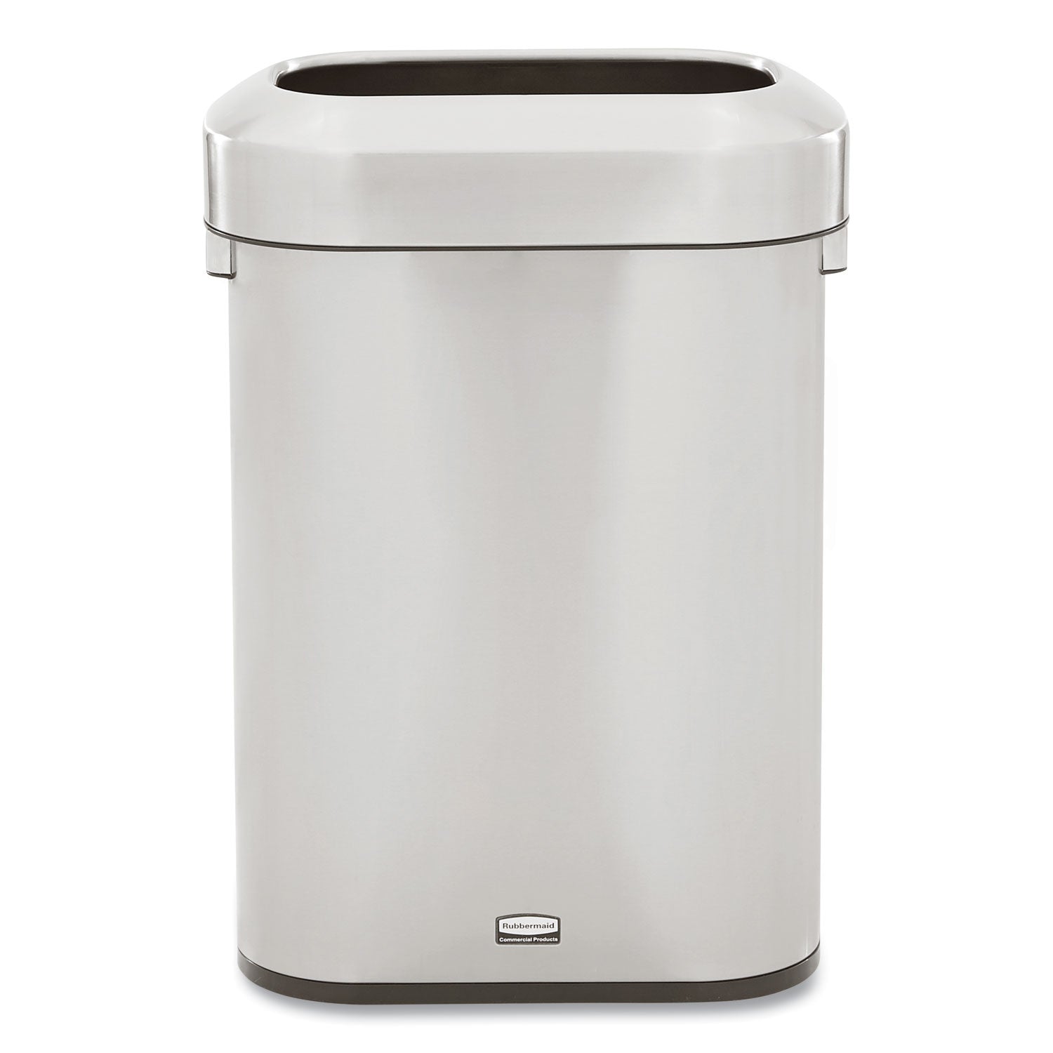 Rubbermaid® Commercial Refine Series Waste Receptacle, 15 gal, Plastic/Stainless Steel