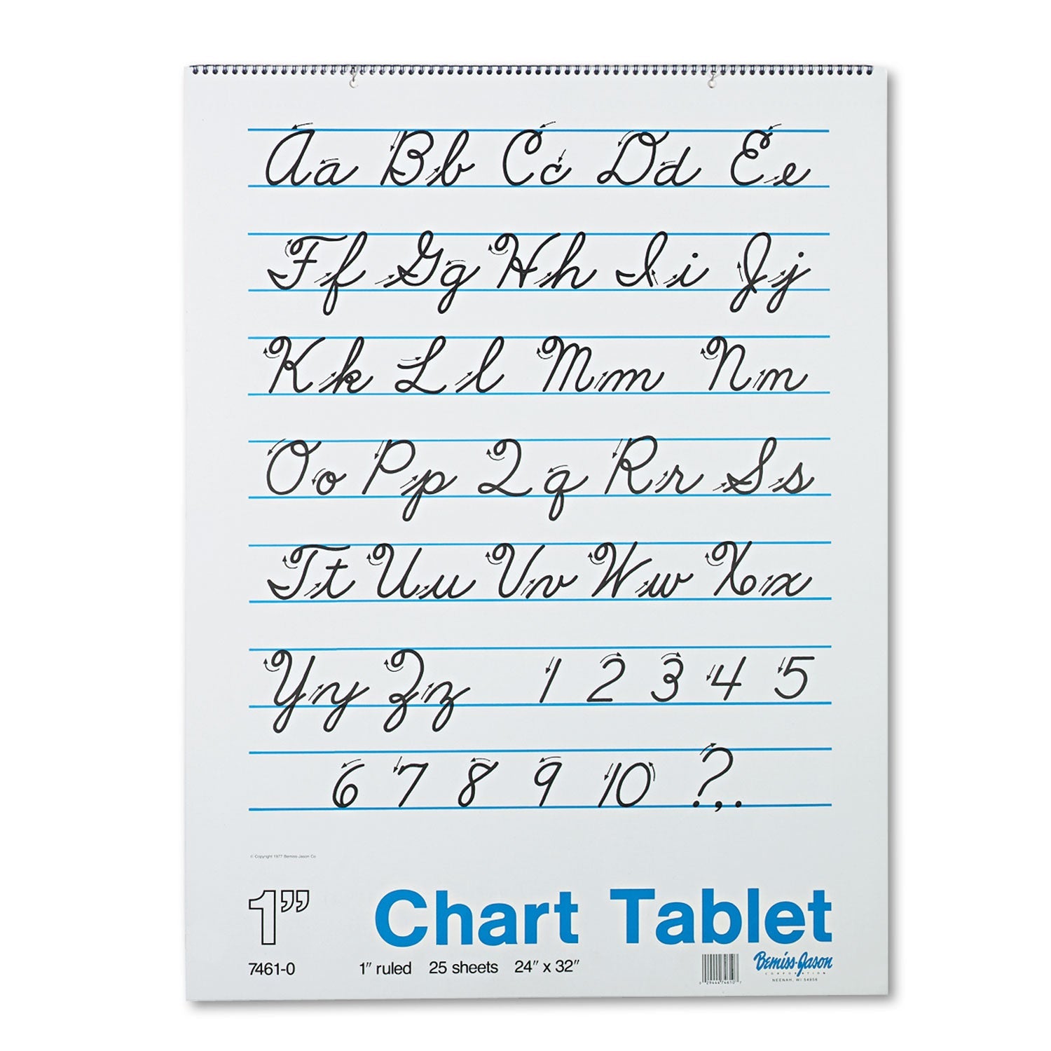 Pacon® Chart Tablets, Presentation Format (1" Rule), 24 x 32, White, 25 Sheets