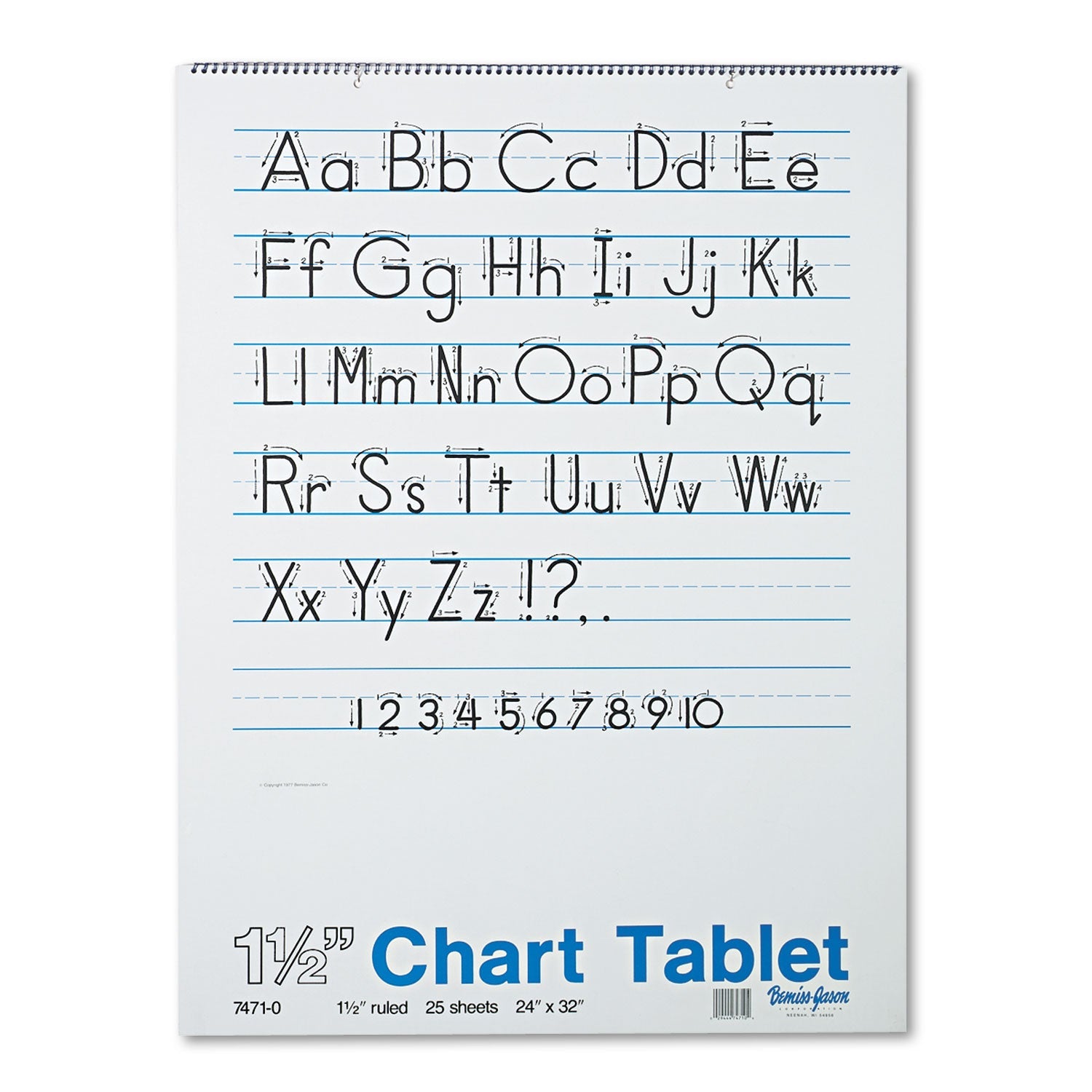 Pacon® Chart Tablets, Presentation Format (1.5" Rule), 24 x 32, White, 25 Sheets