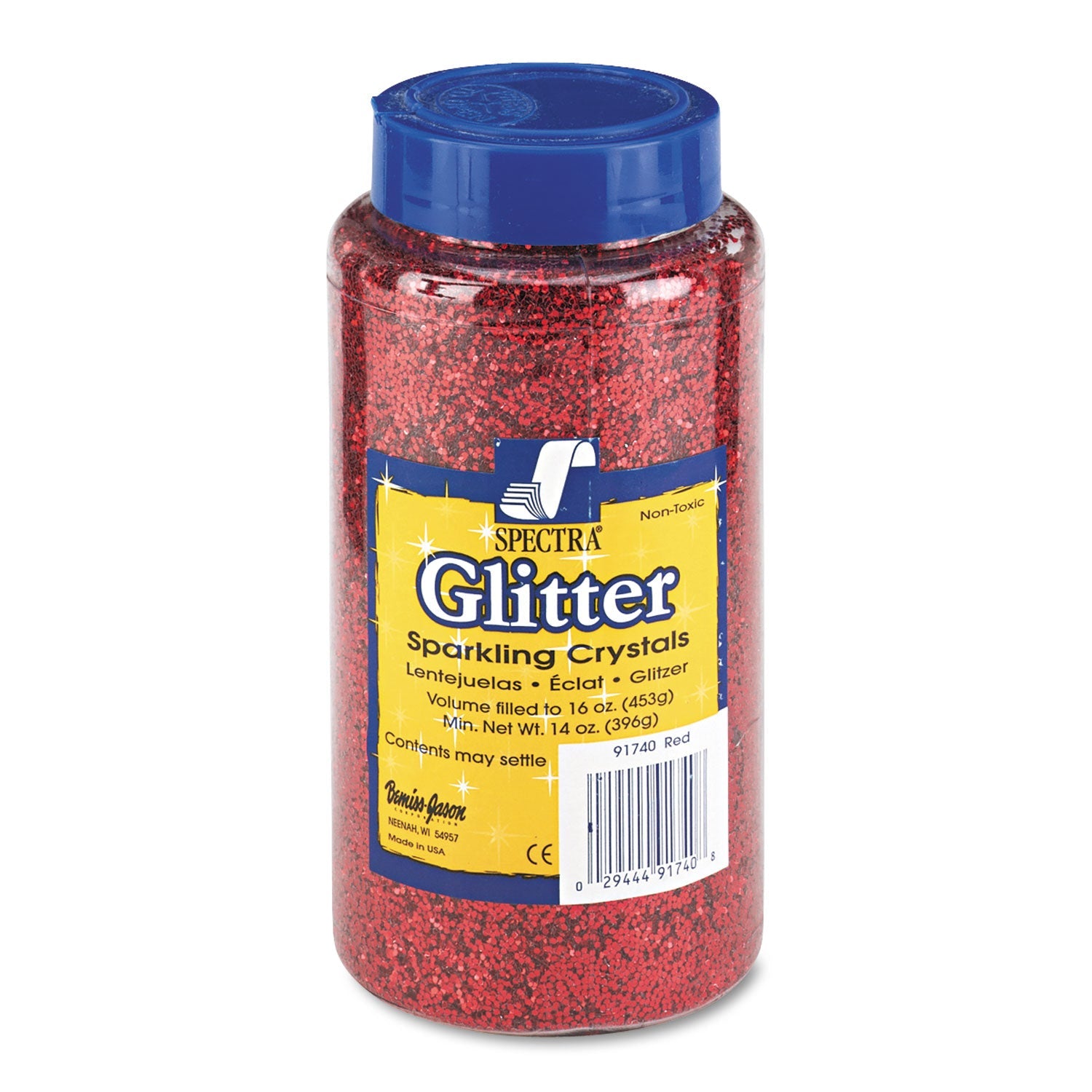 Spectra Glitter | Red, 16oz Shaker Jar, Pacon®