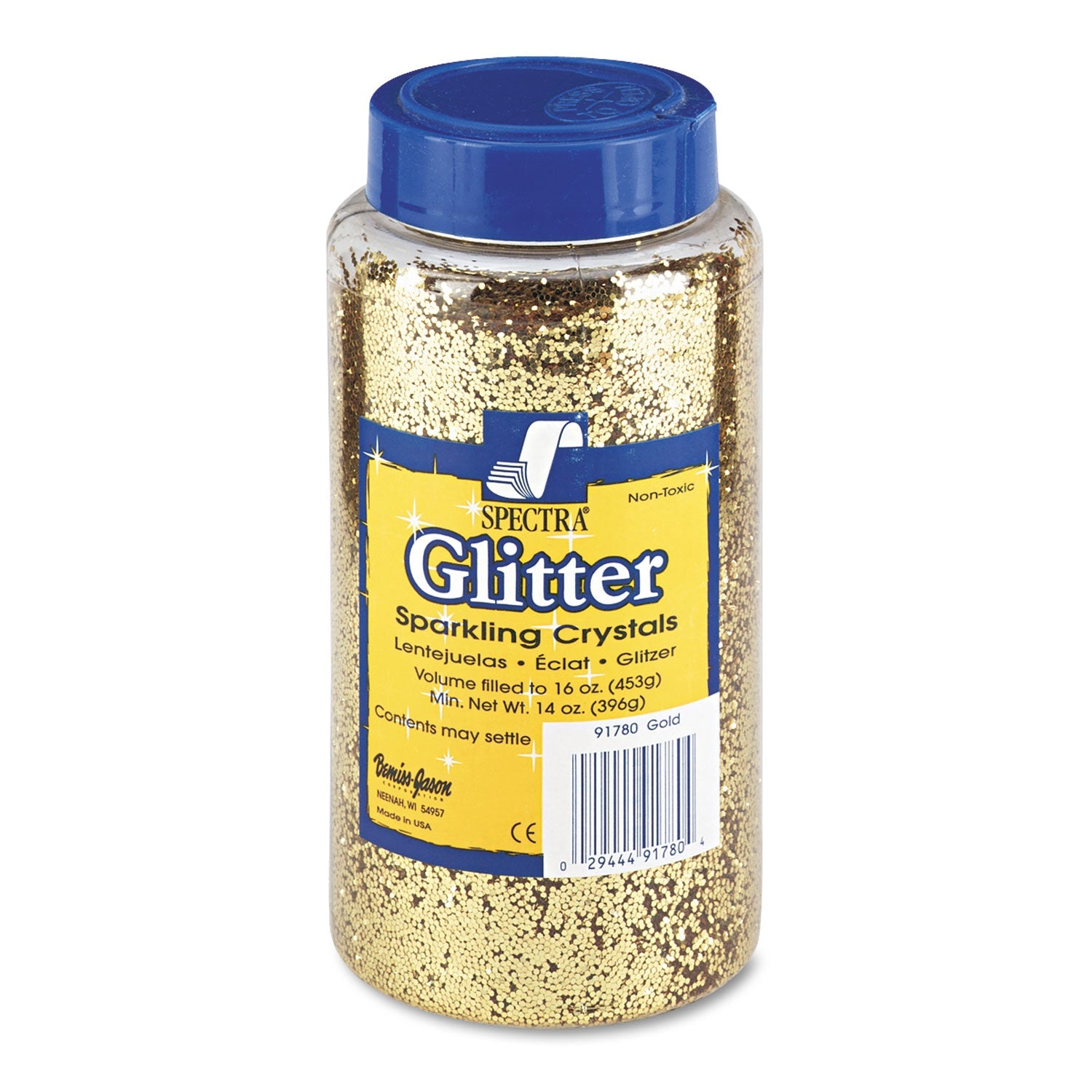 Spectra Glitter | Gold, 16oz Shaker Jar, Pacon®