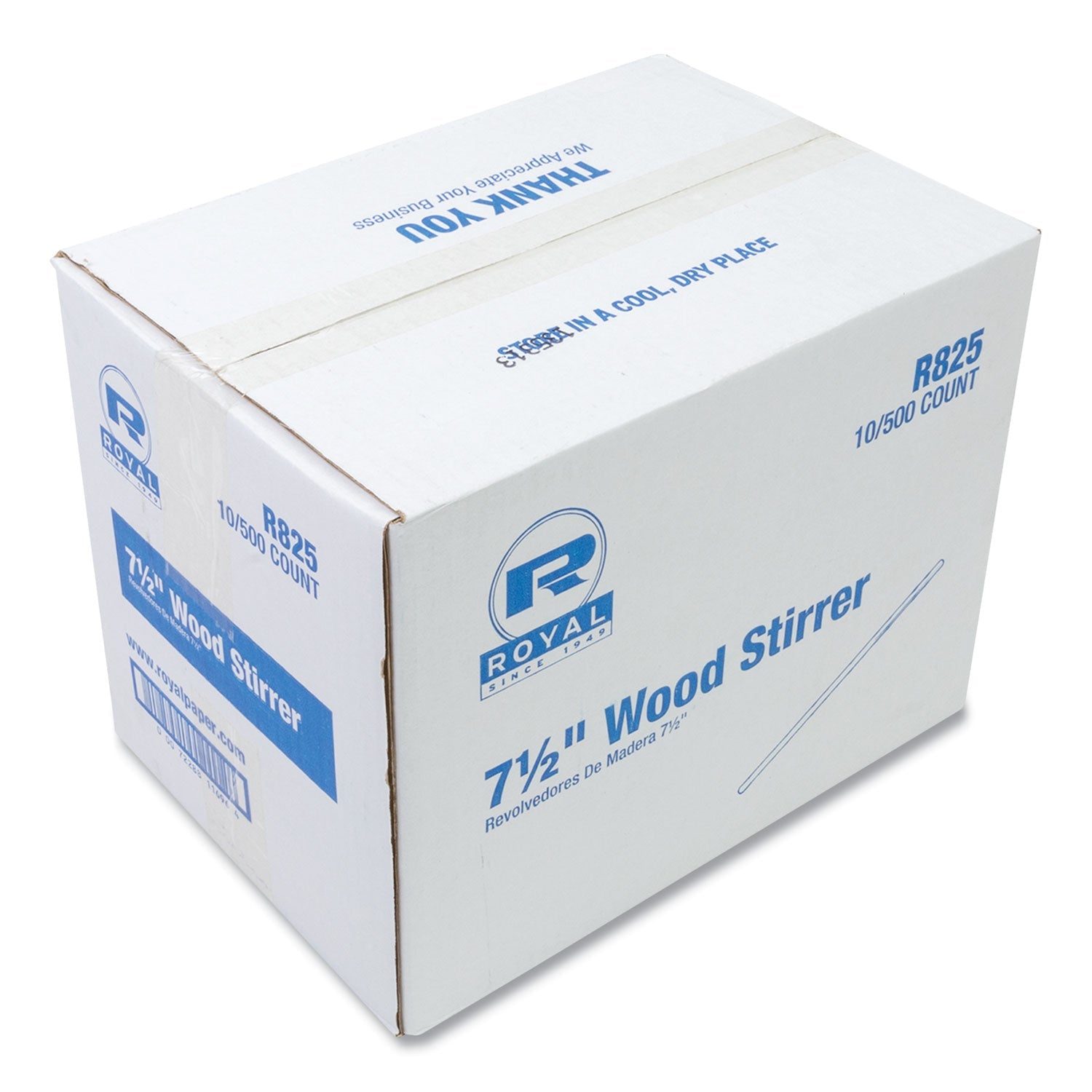 AmerCareRoyal® Wood Coffee Stirrers, 7.5" Long, 500/box, 10 Boxes/carton