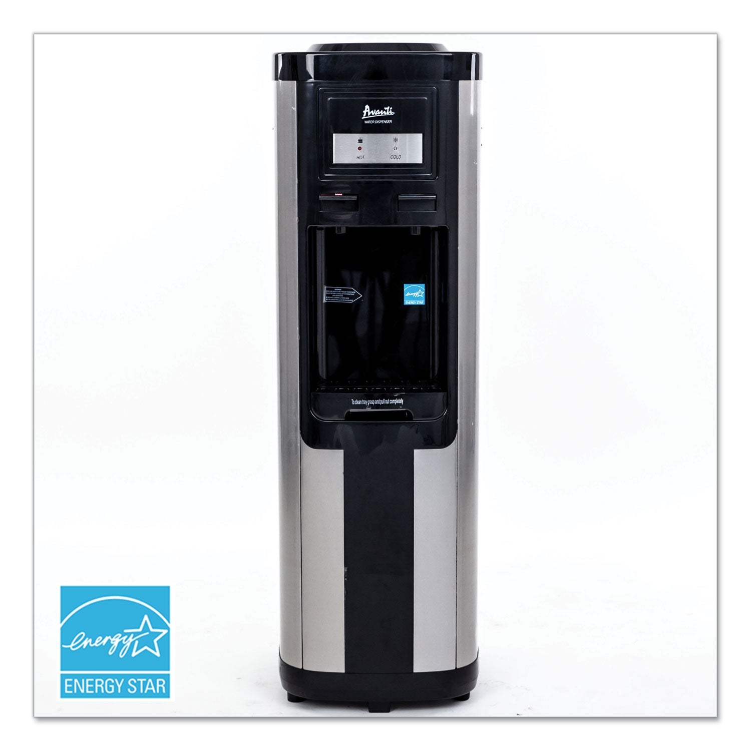 Avanti Hot and Cold Water Dispenser, 3-5 gal, 13 dia  x 38.75 h, Stainless Steel
