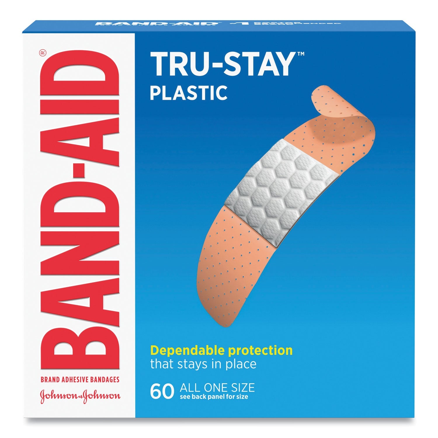 BAND-AID® Plastic Adhesive Bandages, 0.75 X 3, 60/box