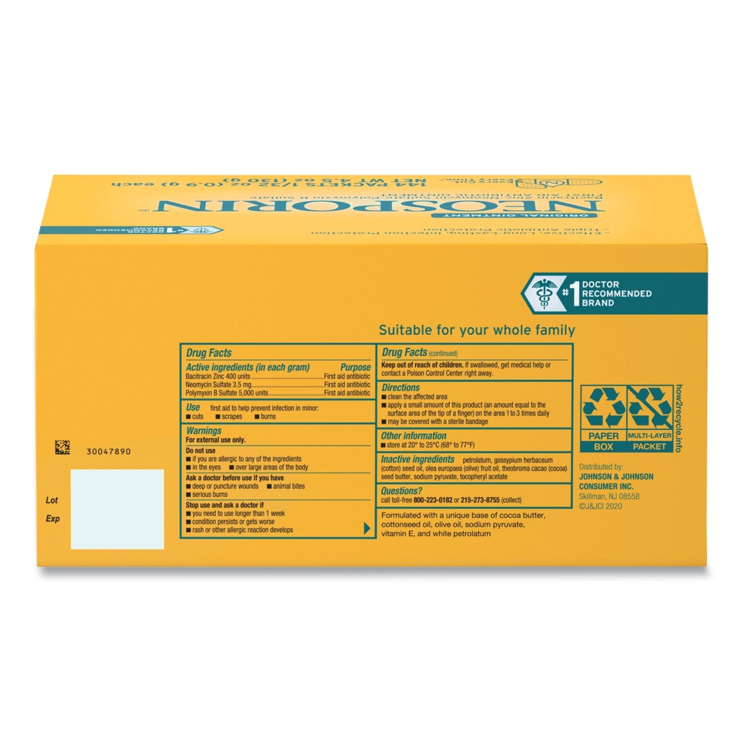 Neosporin® Antibiotic Ointment, 0.03 Oz Packet, 144/box