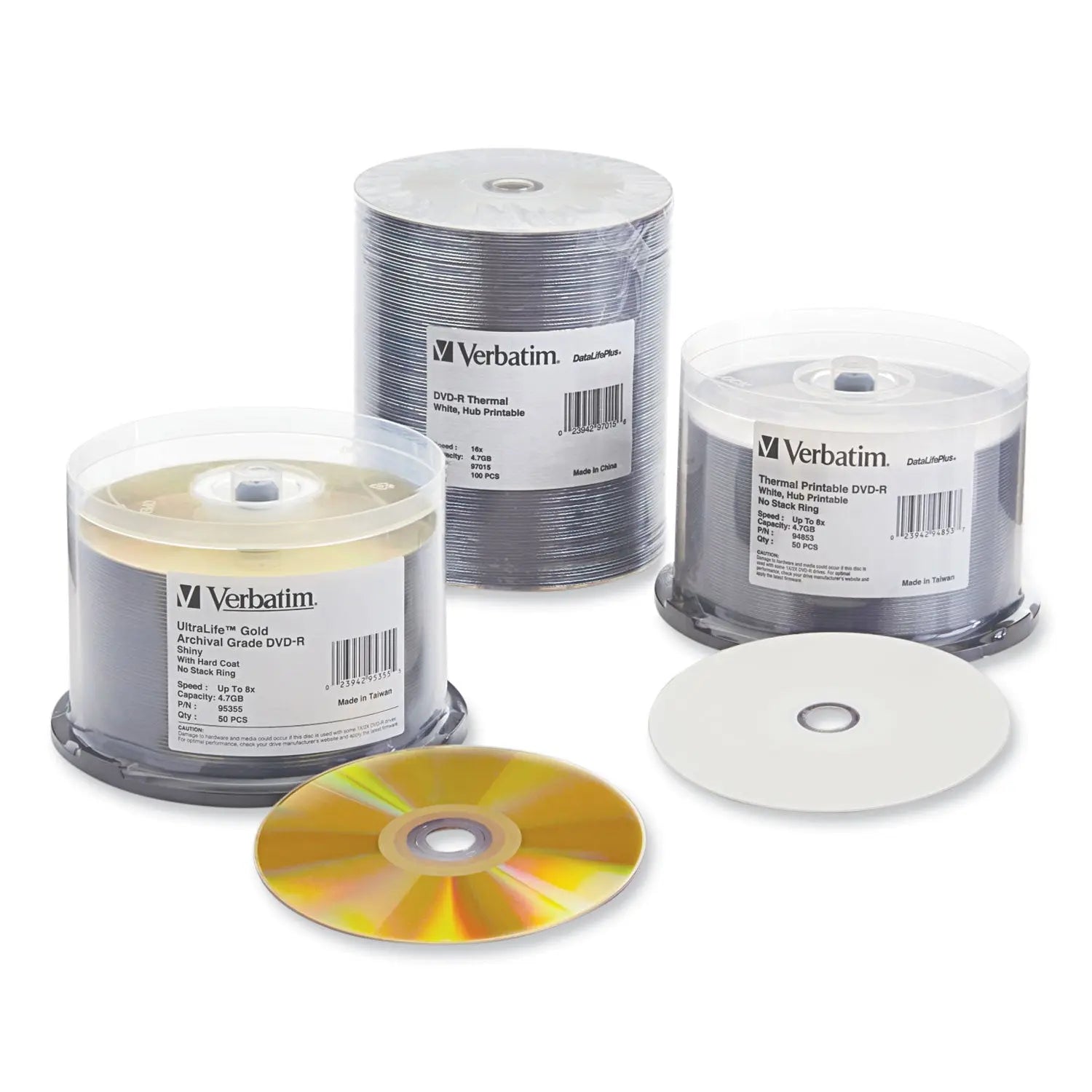 Verbatim® UltraLife Gold Archival Grade DVD-R, 4.7 GB, 16x, Spindle, Gold, 50/Pack