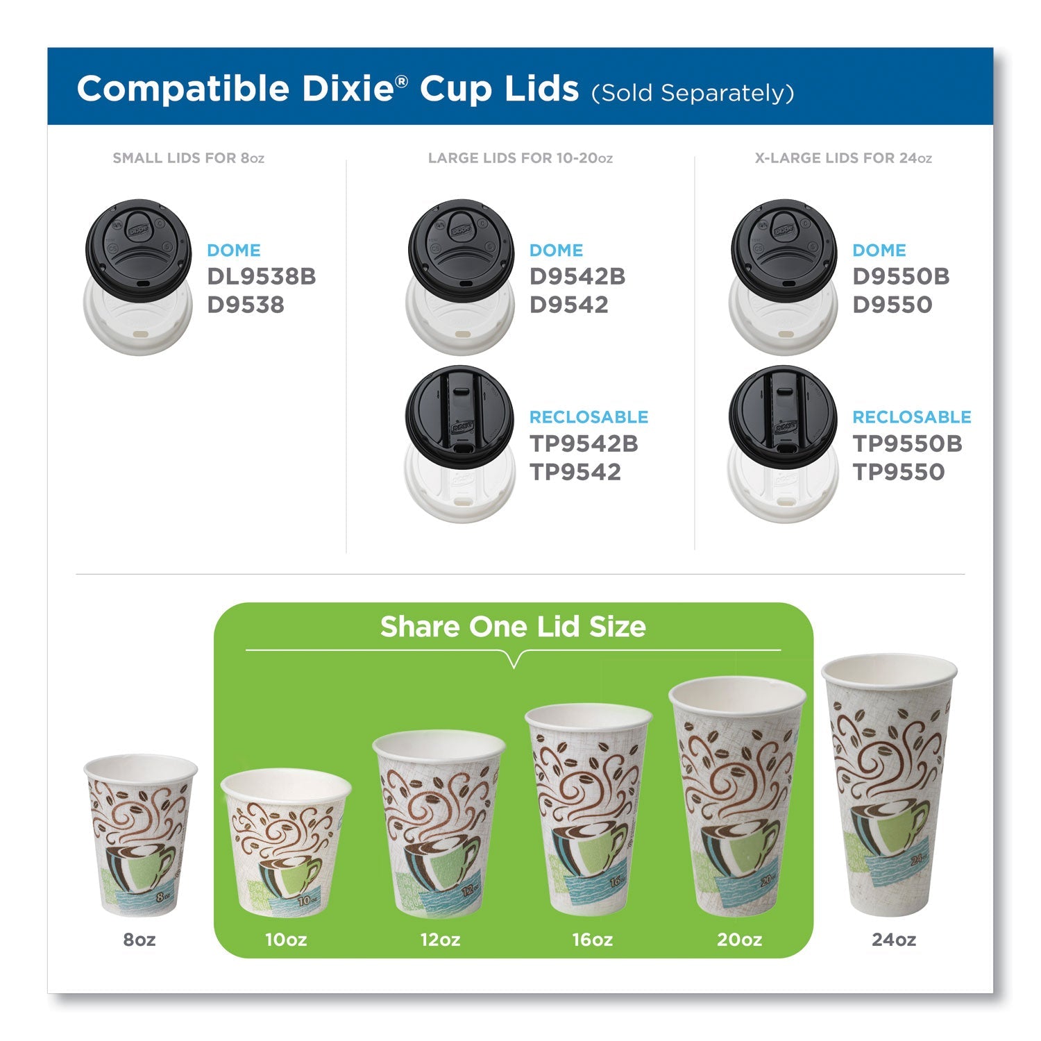 Dixie® Perfectouch Paper Hot Cups, 12 Oz, Coffee Haze Design, 50/sleeve, 20 Sleeves/carton