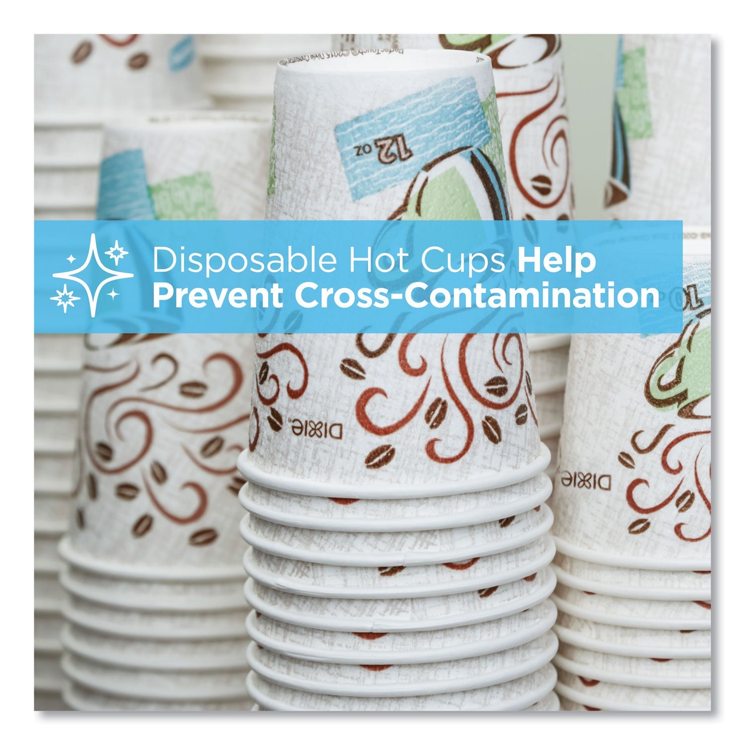 Dixie® PerfecTouch Paper Hot Cups, 10 oz, Coffee Haze Design, 50/Sleeve, 20 Sleeves/Carton