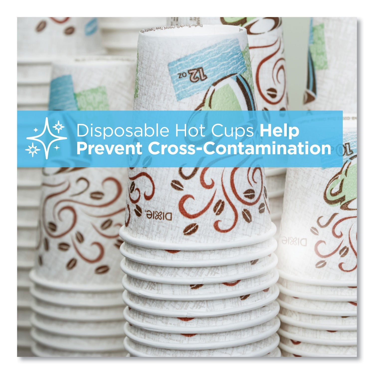 Dixie® Perfectouch Paper Hot Cups, 10 Oz, Coffee Haze Design, 25/pack