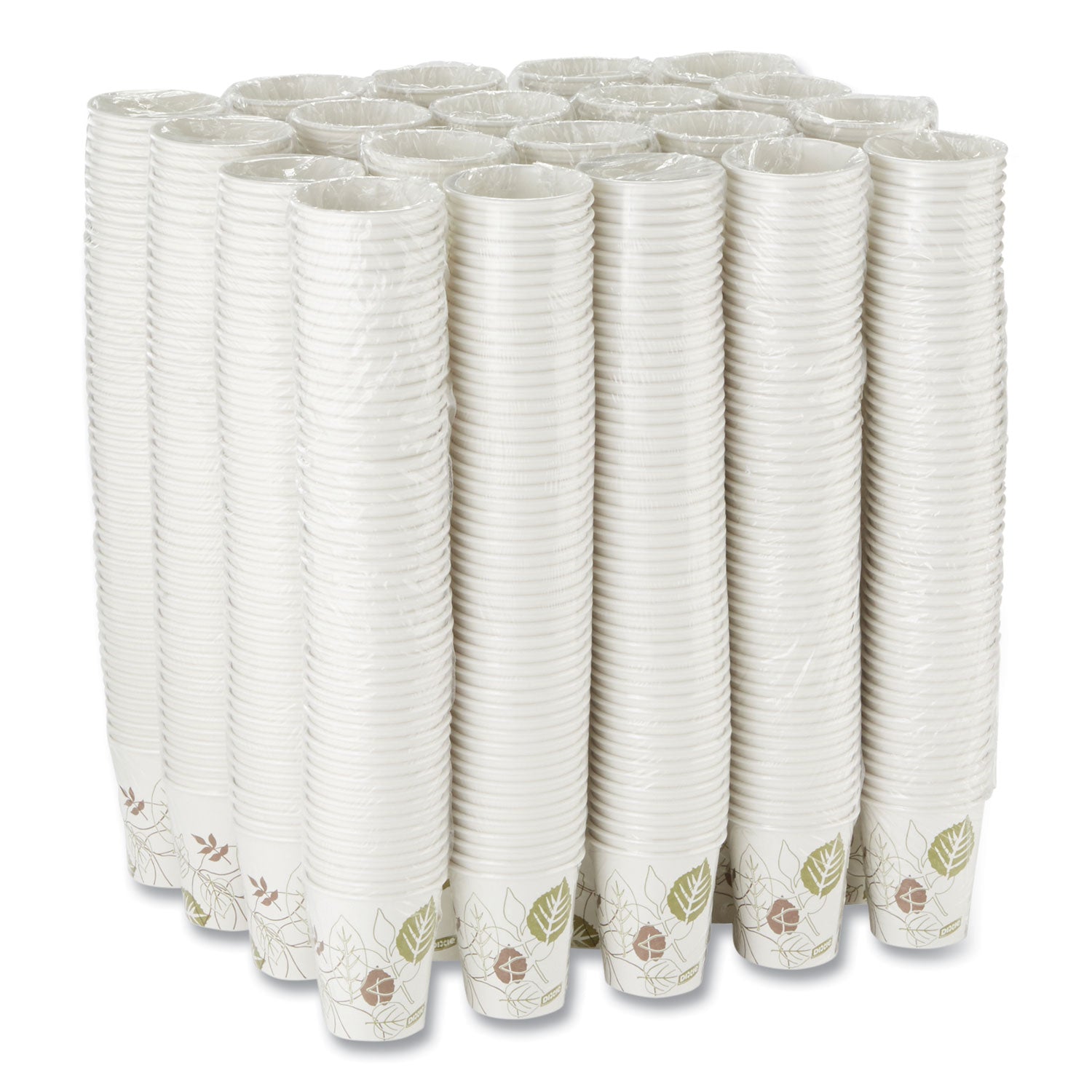 Dixie® Pathways Paper Hot Cups, 10 oz, White/Brown, 50/Sleeve, 20 Sleeves/Carton